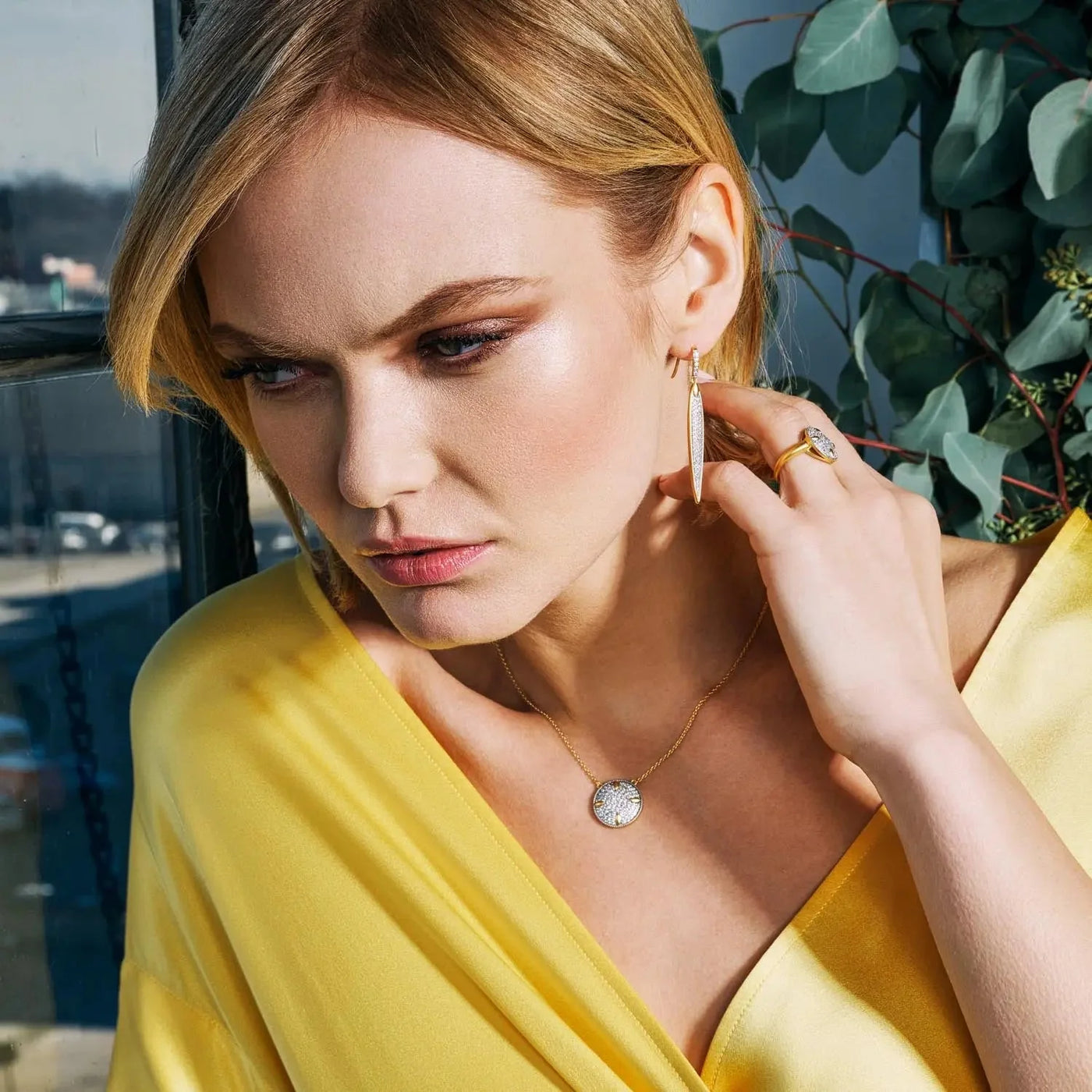 Freida Rothman Petals and Pavé Small Pendant Necklace