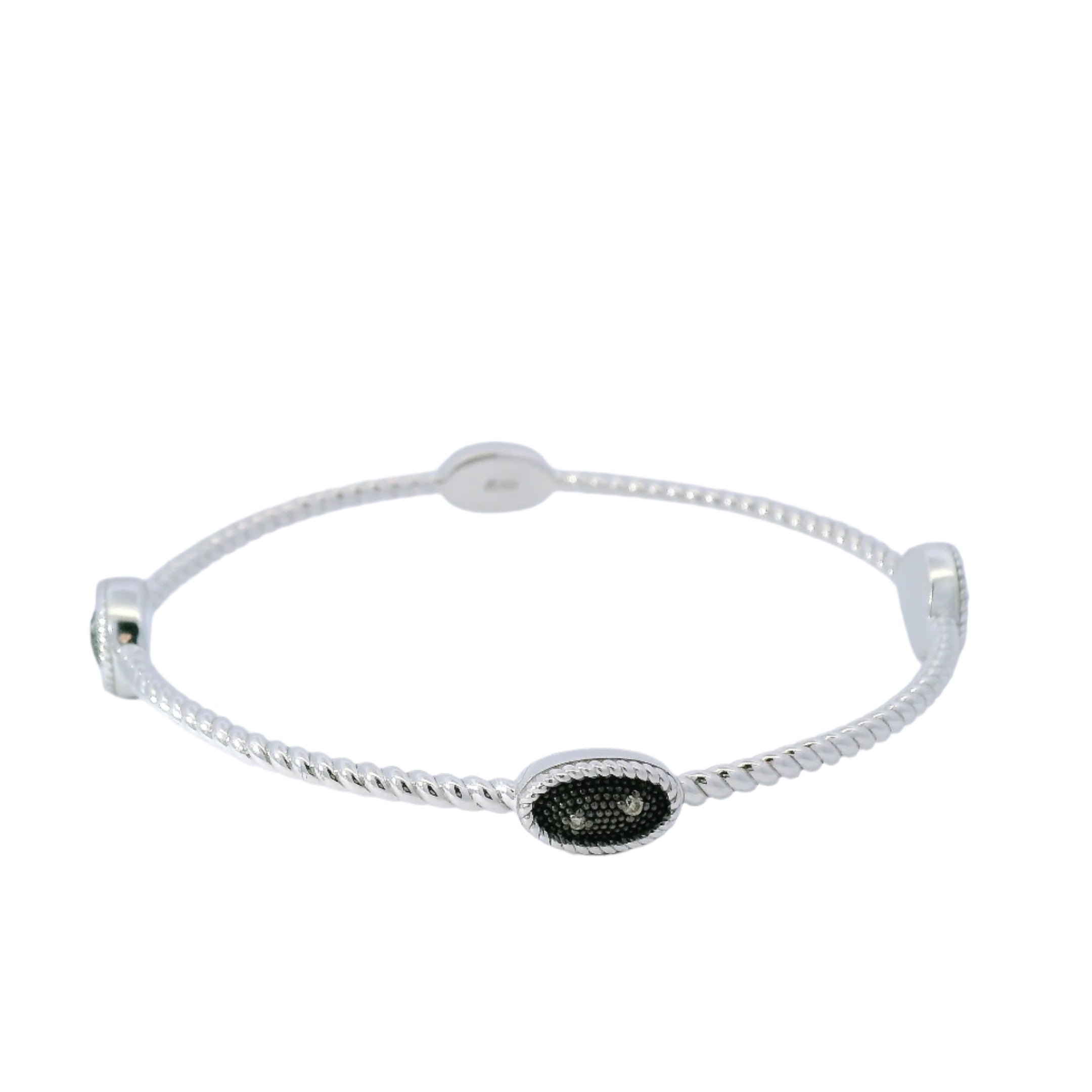 Sterling Black Spine White Sapphire