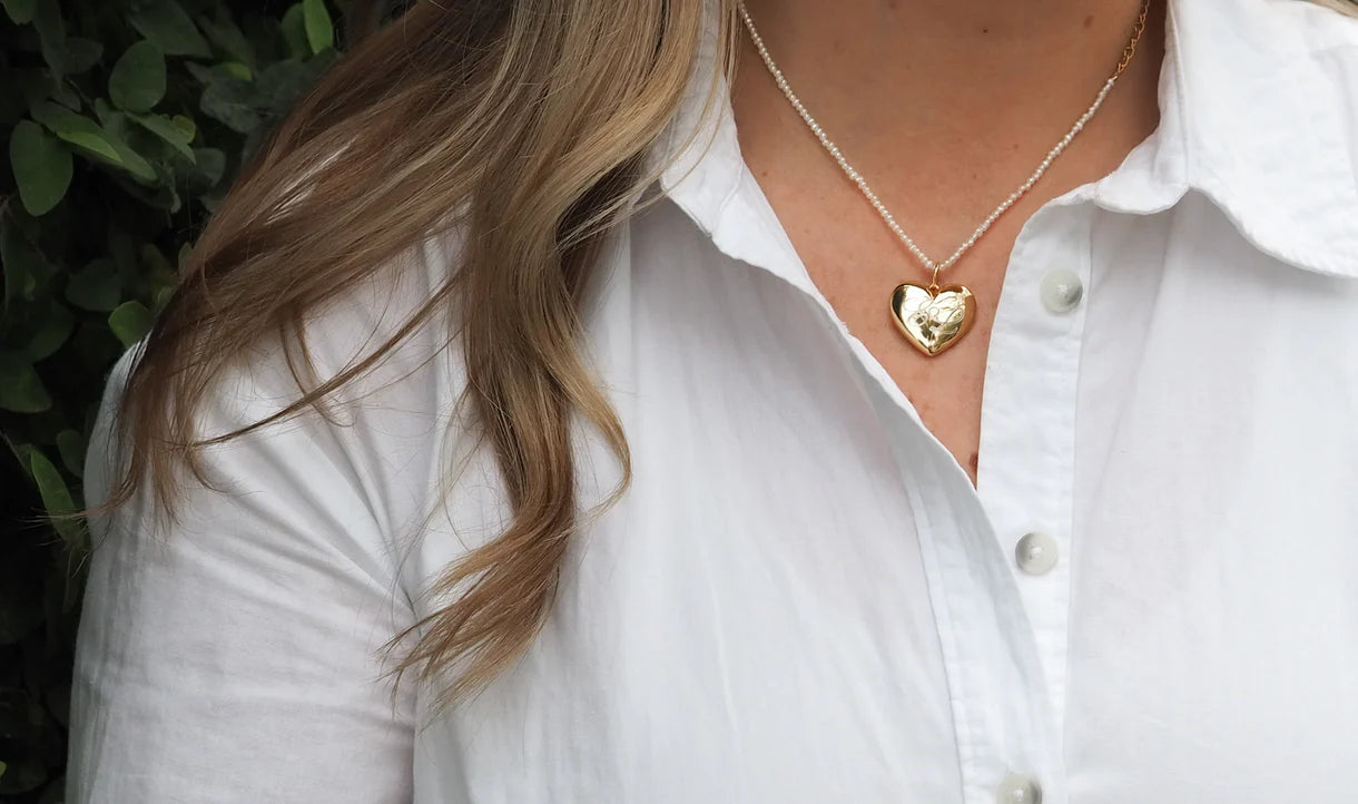 Goldbug Puffy Heart Charm