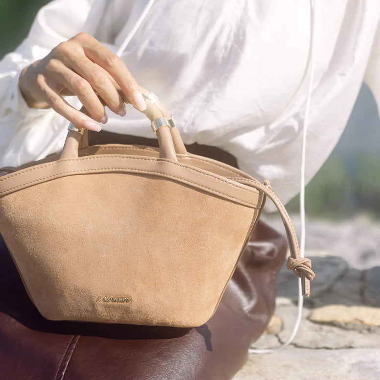 J. Lowery MINI TOTE Tan Suede