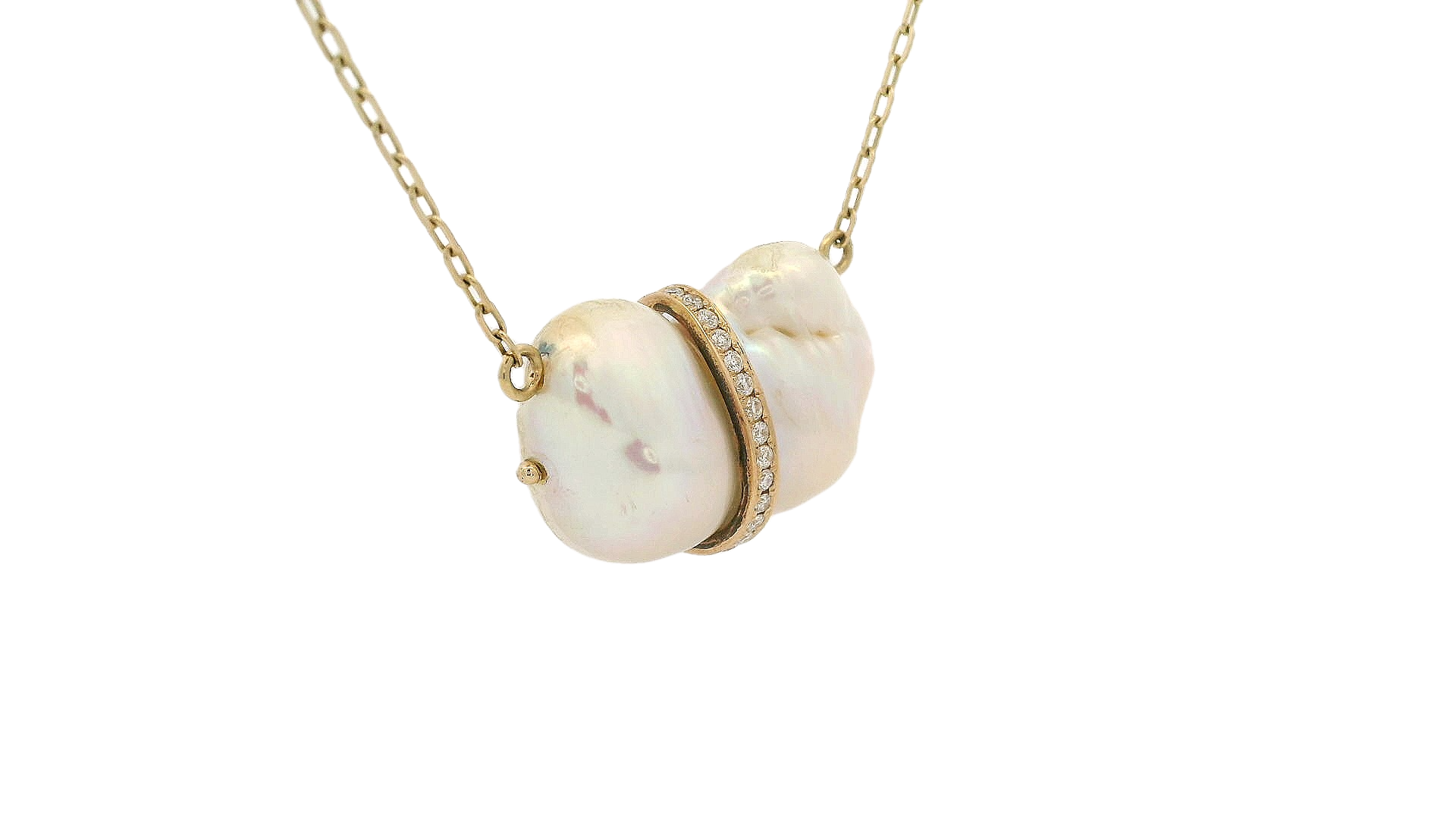 JIA JIA Ocean Baroque Pearl Diamond Ring Necklace