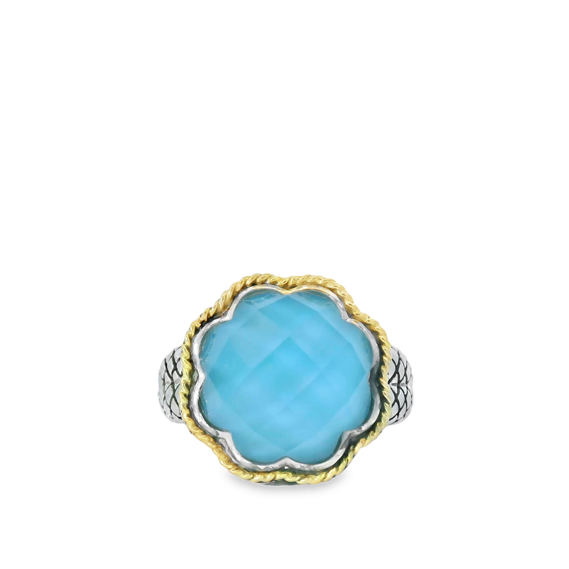 Andrea Candela turquoise Sterling Silver and 18kt Gold Ring