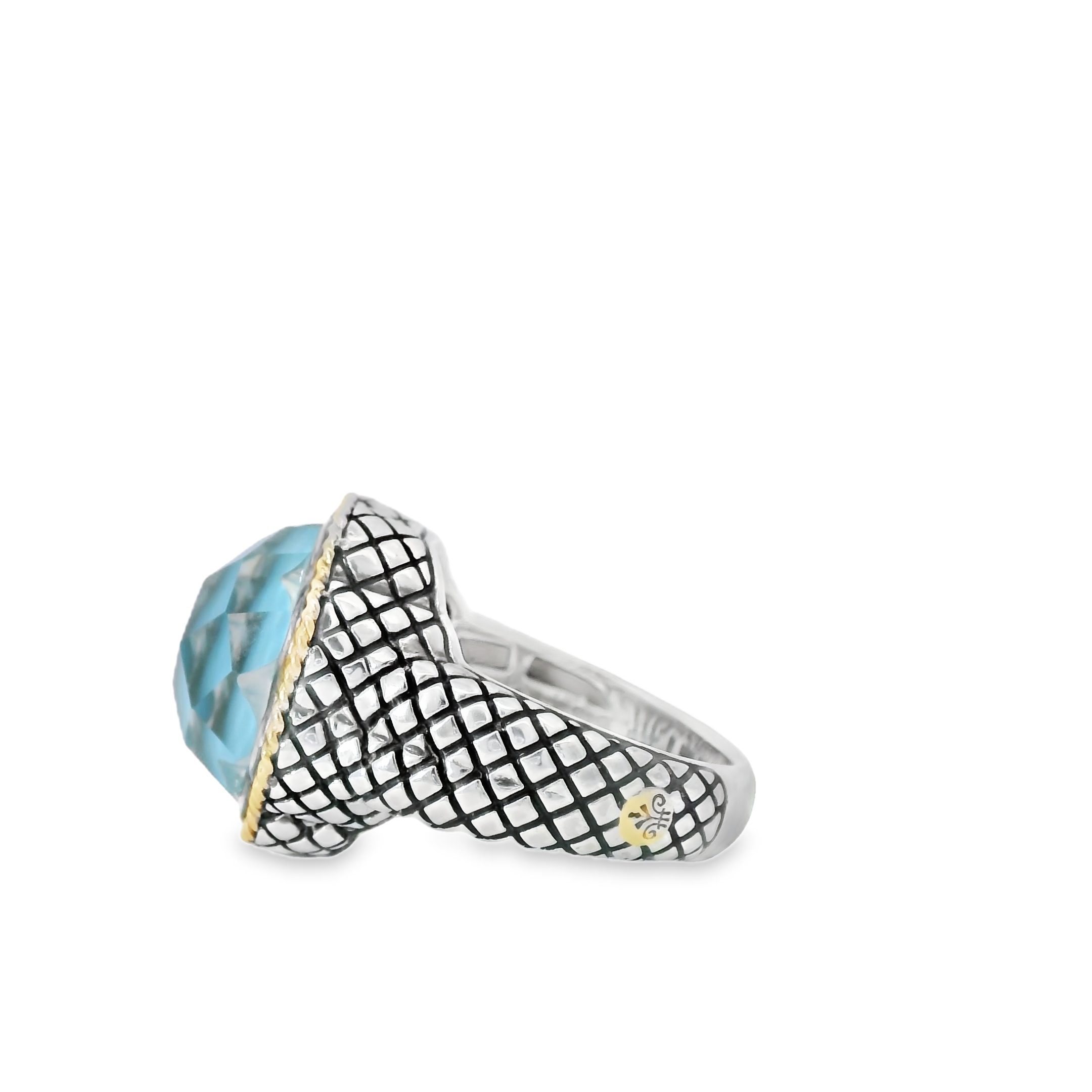 Andrea Candela turquoise Sterling Silver and 18kt Gold Ring
