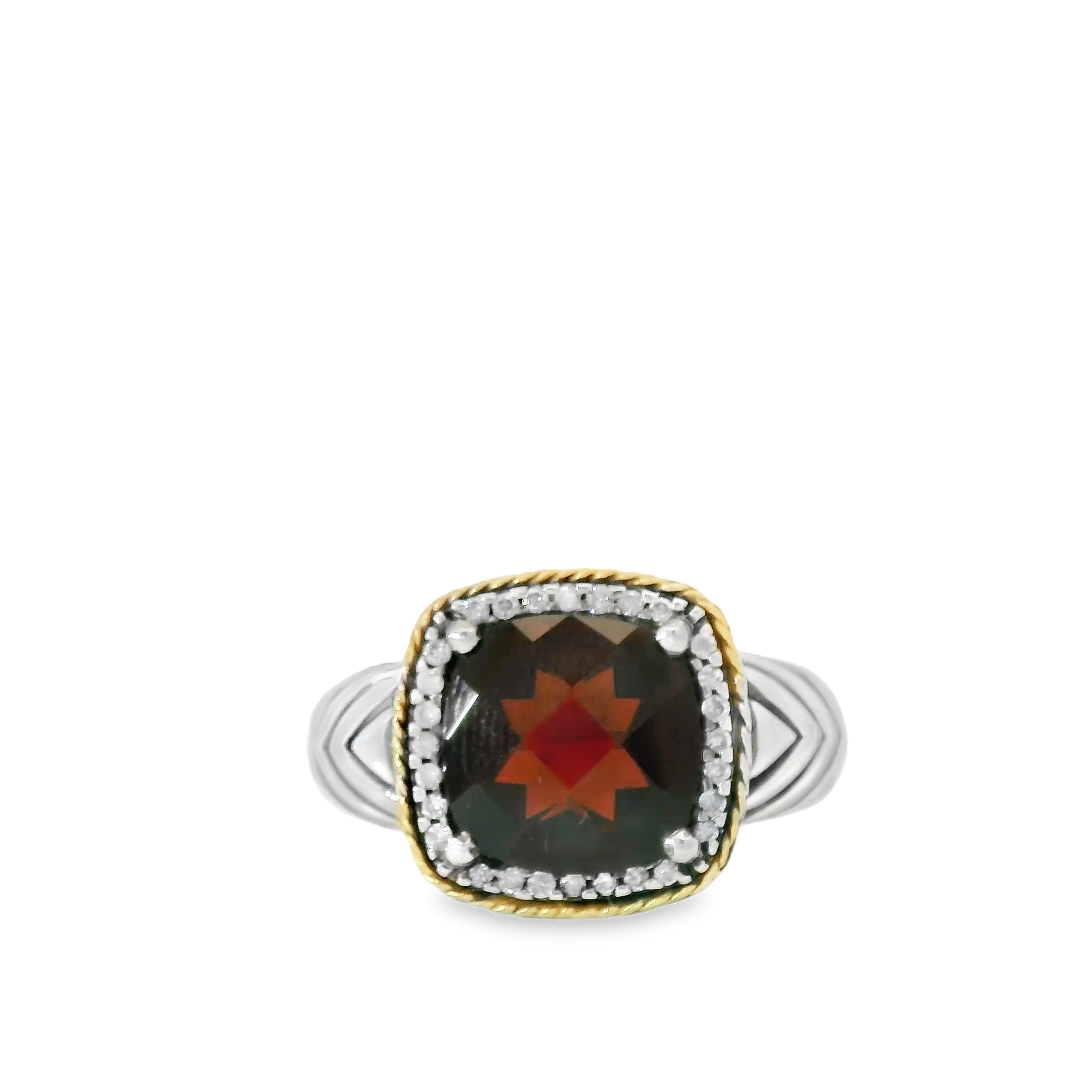Andrea Candela 18kt Gold Garnet and Diamond Ring