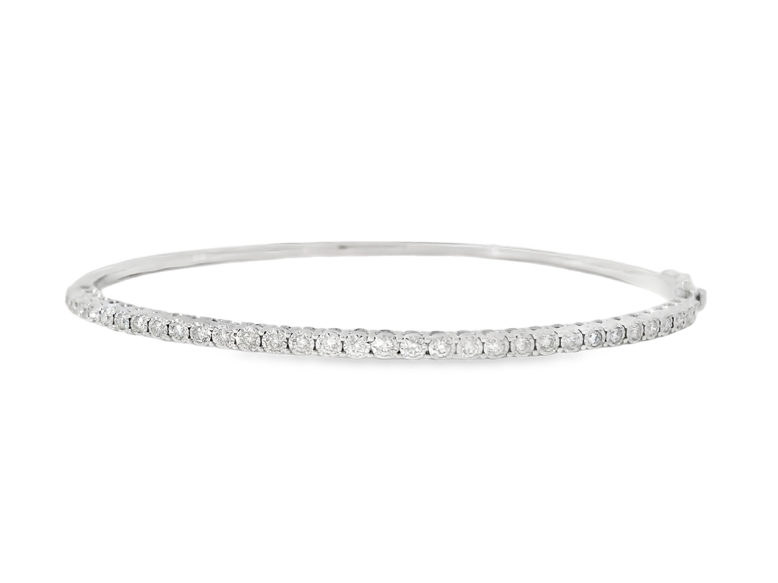 14kt Half Diamond Bangle