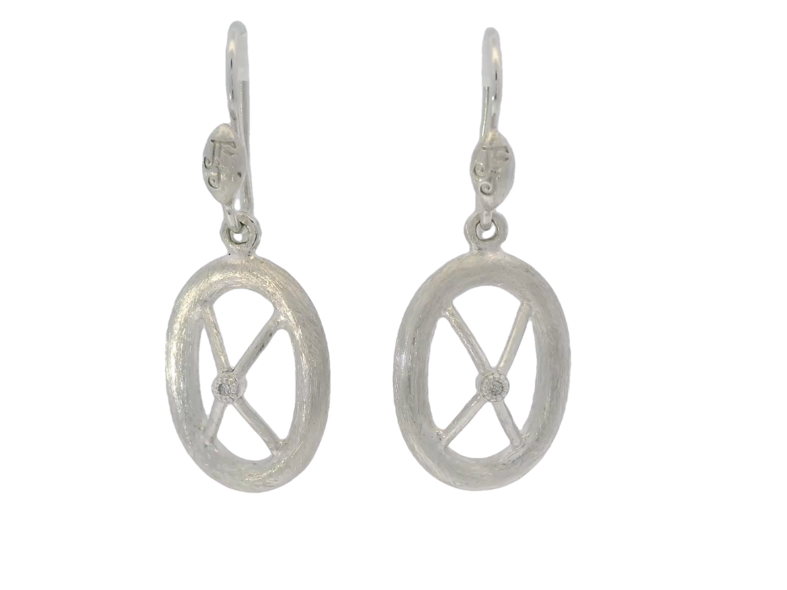 Jude Frances Sterling Diamond Oval Hoop Earrings