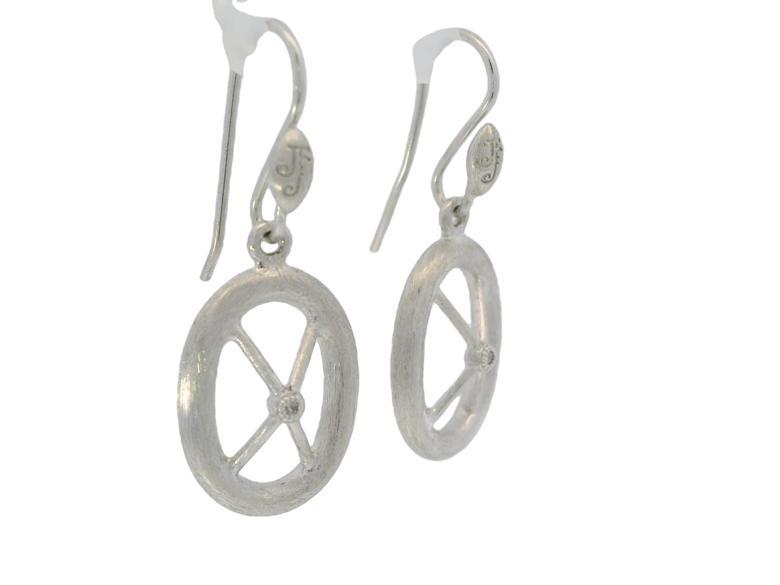 Jude Frances Sterling Diamond Oval Hoop Earrings