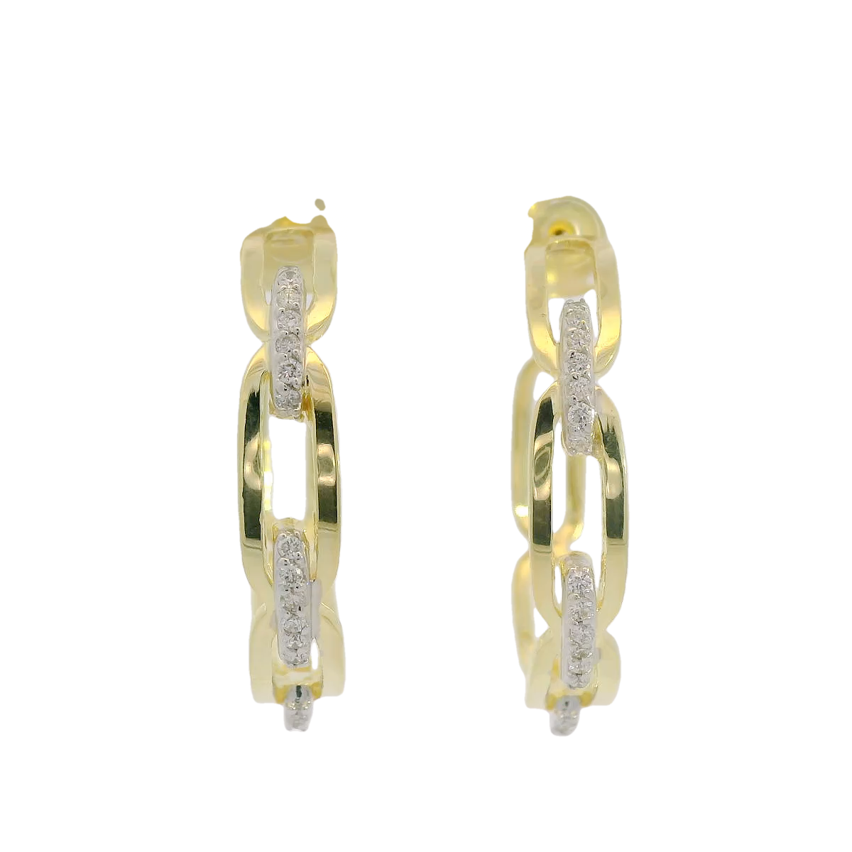 14kt Gold and Diamond Hoop Earrings
