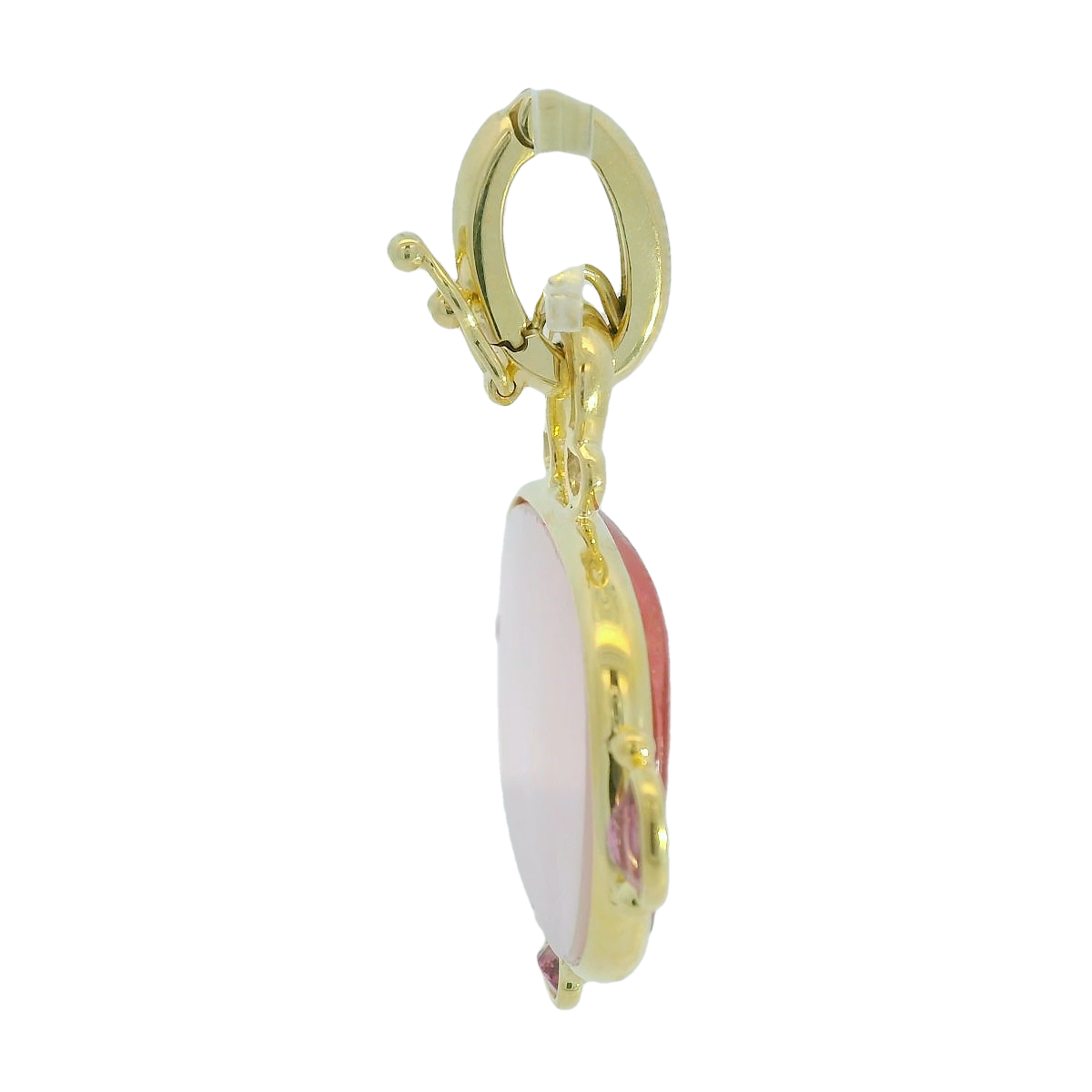Mazza 14kt Pink Venetian Glass Pendant with Pink Tourmaline and Diamond