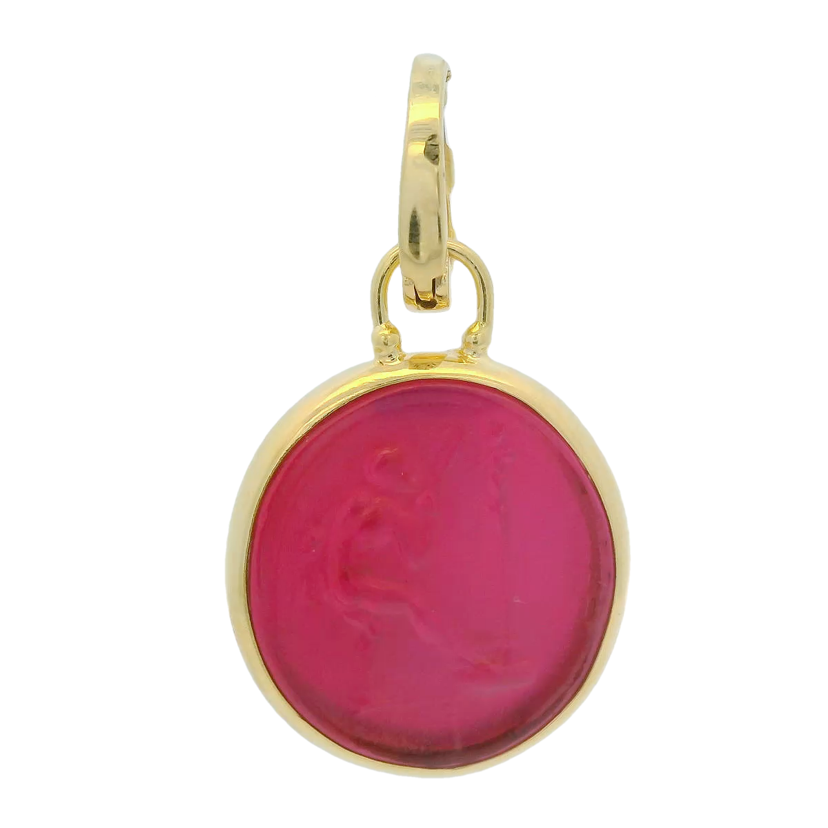 Mazza 14kt Pink Venetian Glass and Mother of Pearl Pendant