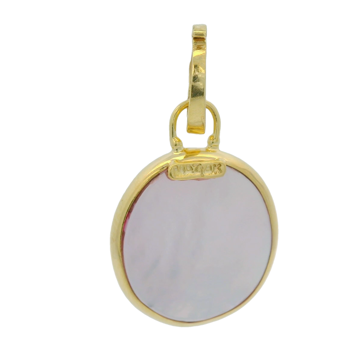 Mazza 14kt Pink Venetian Glass and Mother of Pearl Pendant