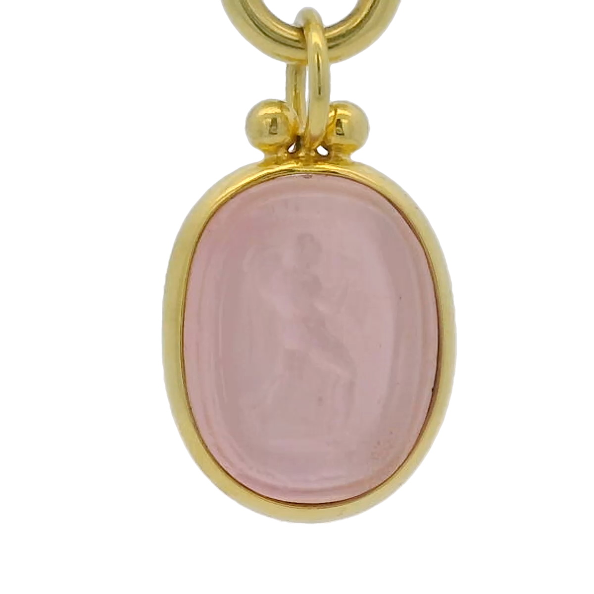 Mazza 14kt Oval Light Pink Venetian Glass Necklace Pendant