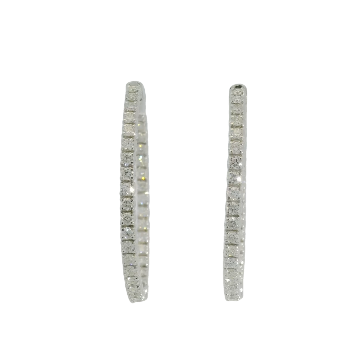14kt Oval Diamond Earrings