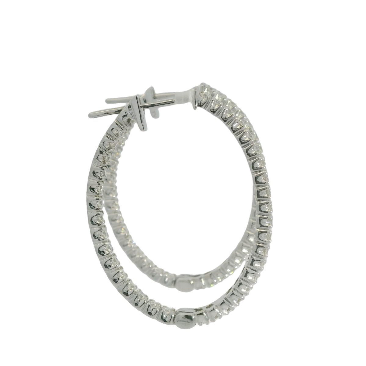 14kt Oval Diamond Earrings