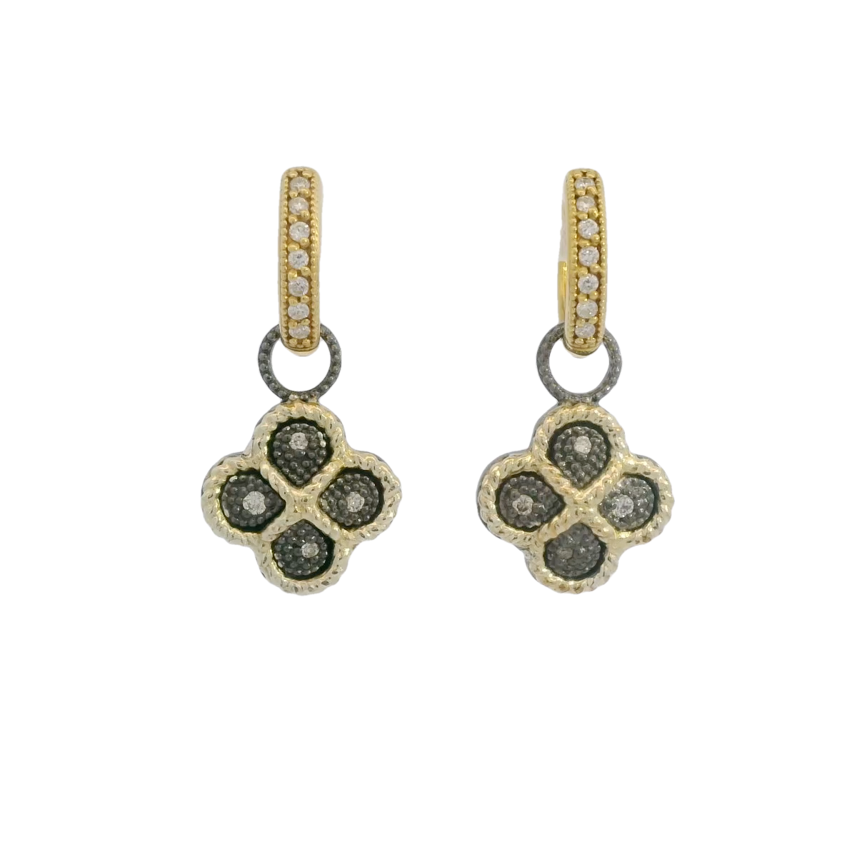 18kt Sterling and Diamond Clover Charms