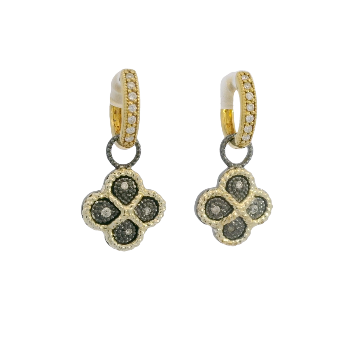 18kt Sterling and Diamond Clover Charms