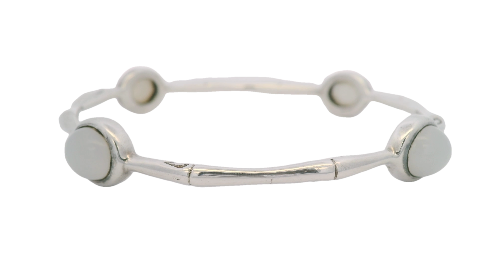 Thistle and Bee Sterling Silver with Moonstone Bangle