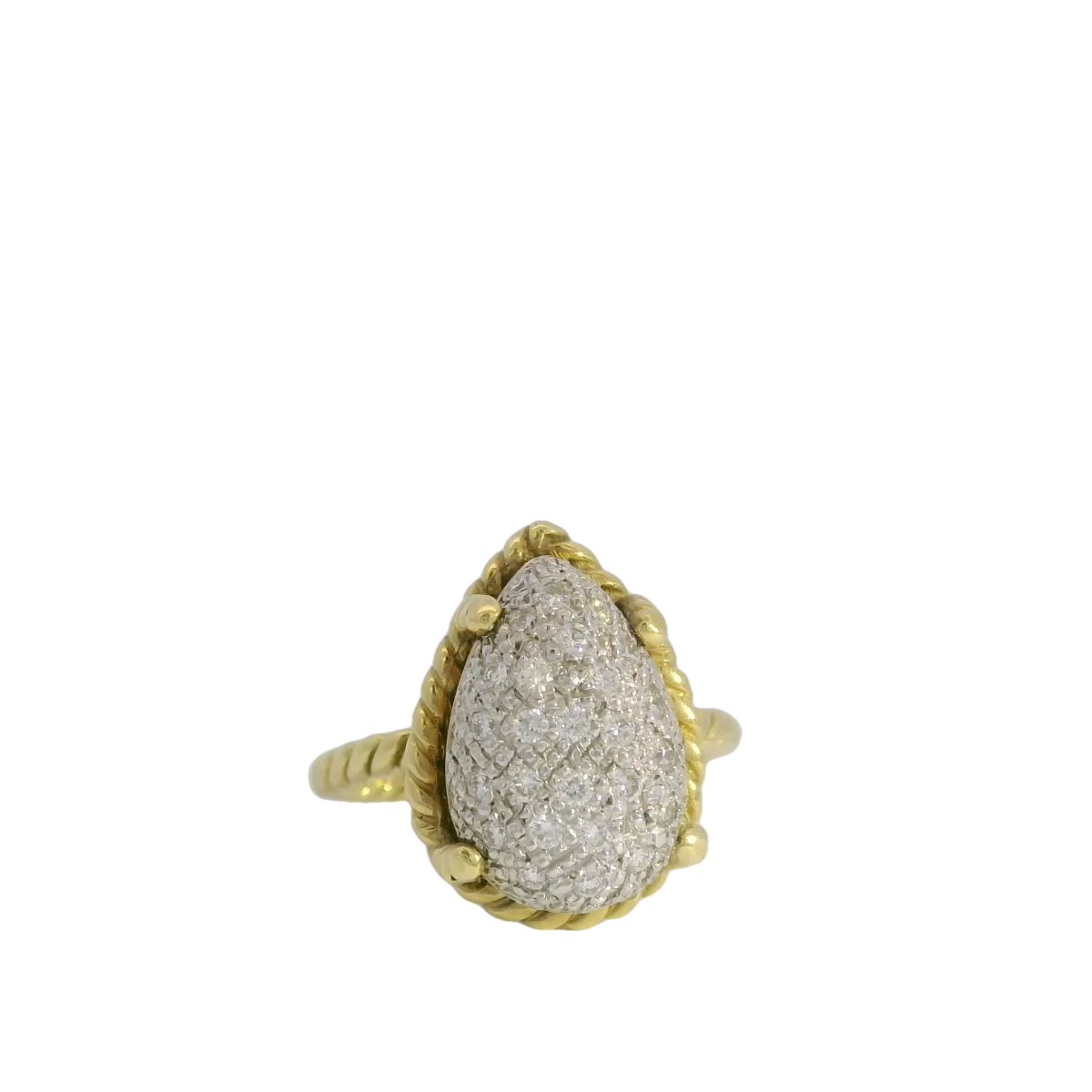 Cassis 18kt Yellow Gold Pave Diamond Ring