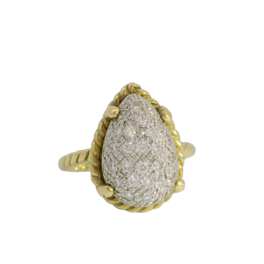 Cassis 18kt Yellow Gold Pave Diamond Ring