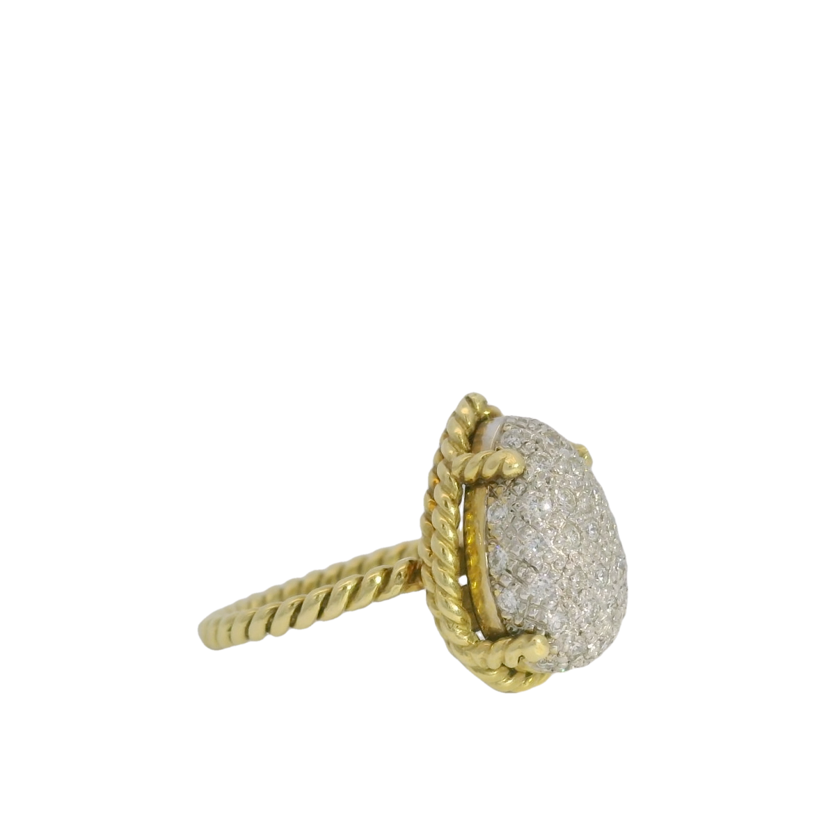 Cassis 18kt Yellow Gold Pave Diamond Ring