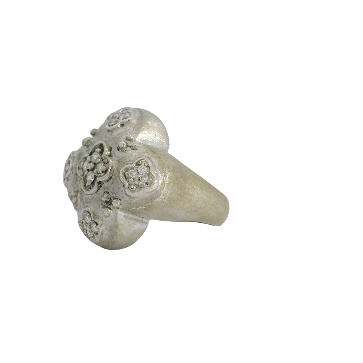 Jude Frances Sterling SIlver Diamond Clover Ring