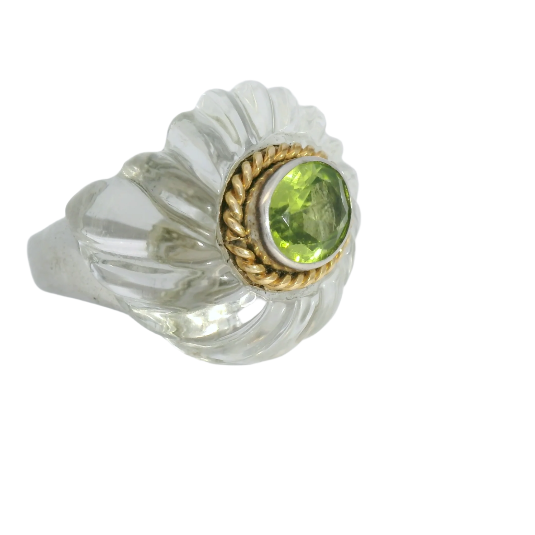 Peridot Shell Ring