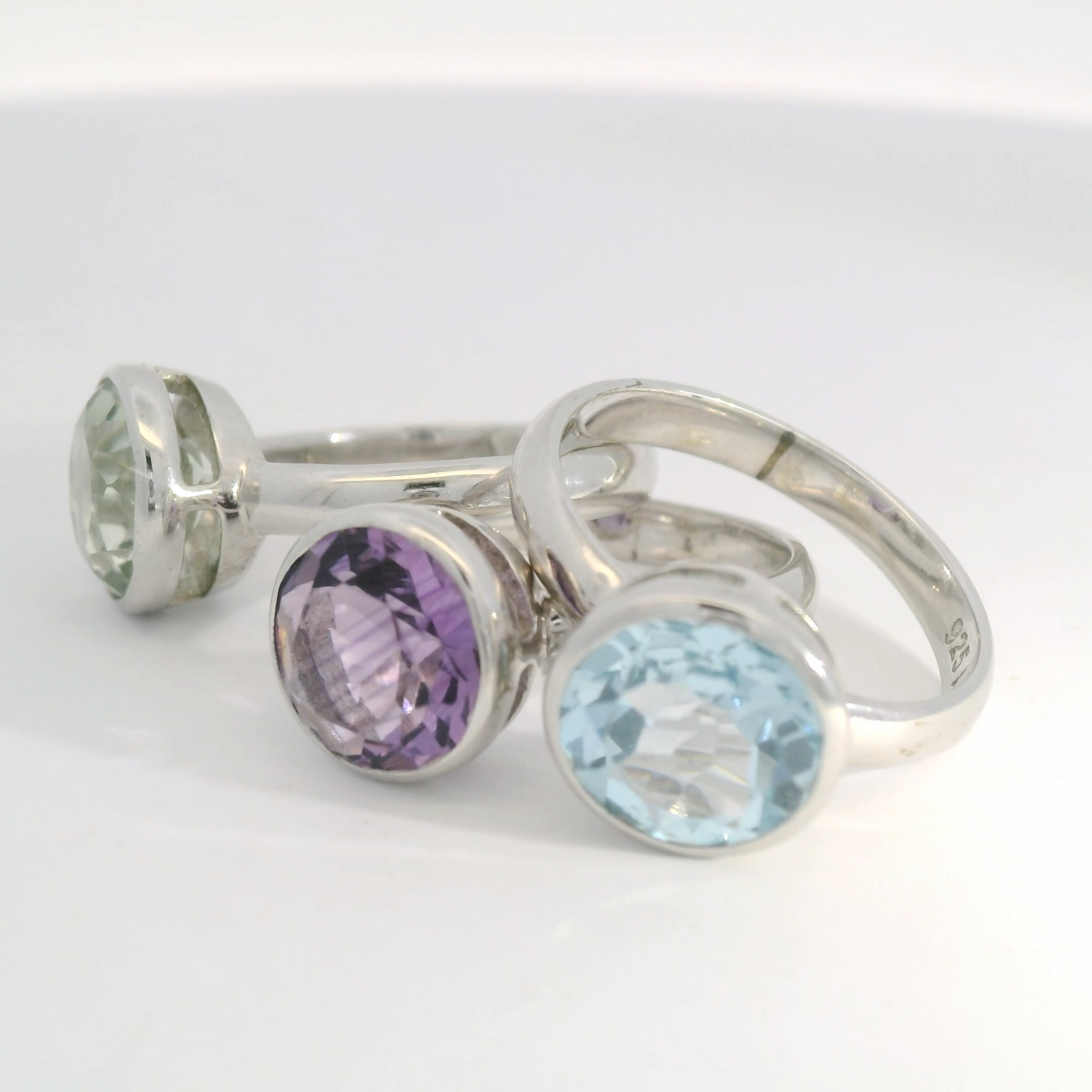 Mazza Sterling Blue Topaz Circle Ring