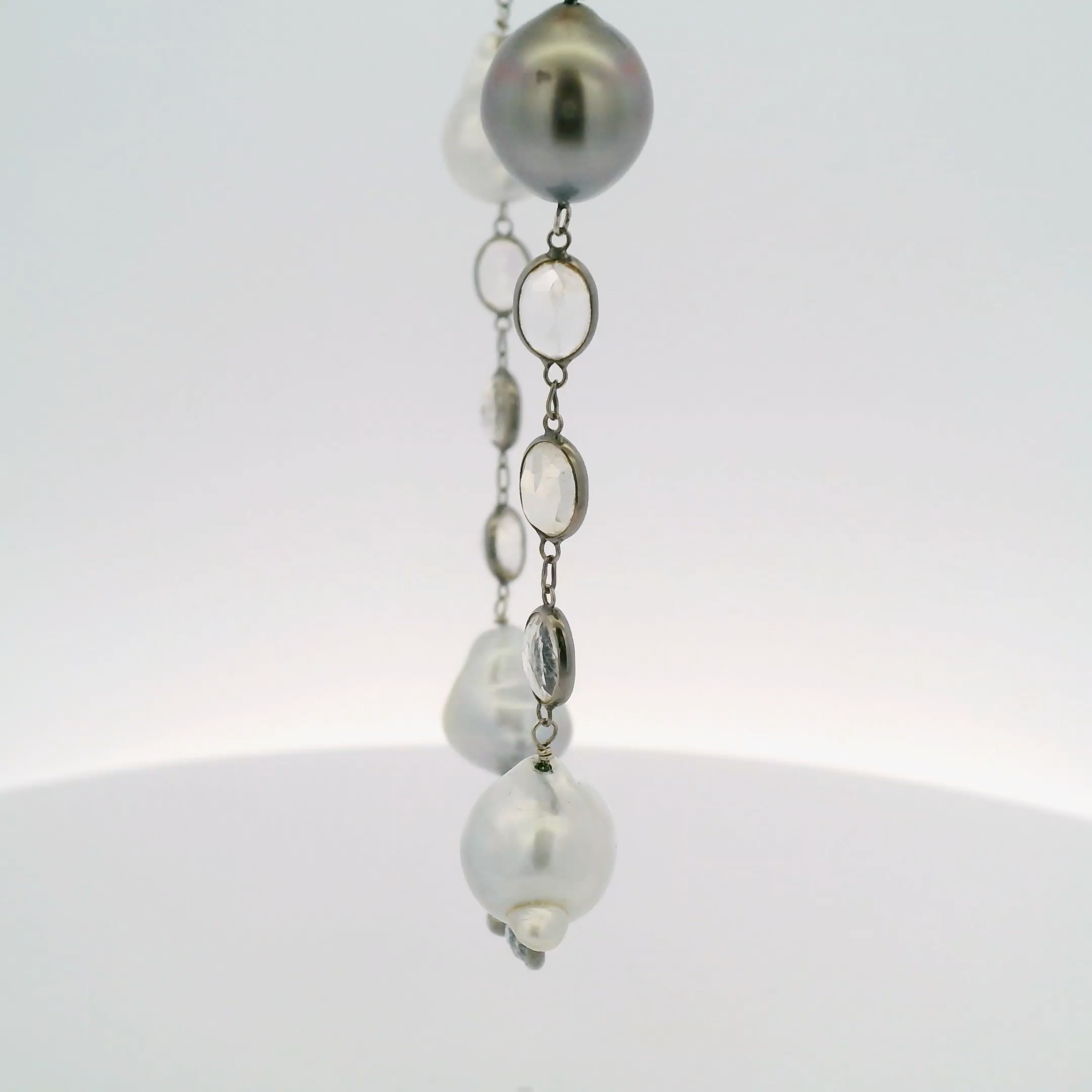 Estate Moonstone and Pearl Necklace
