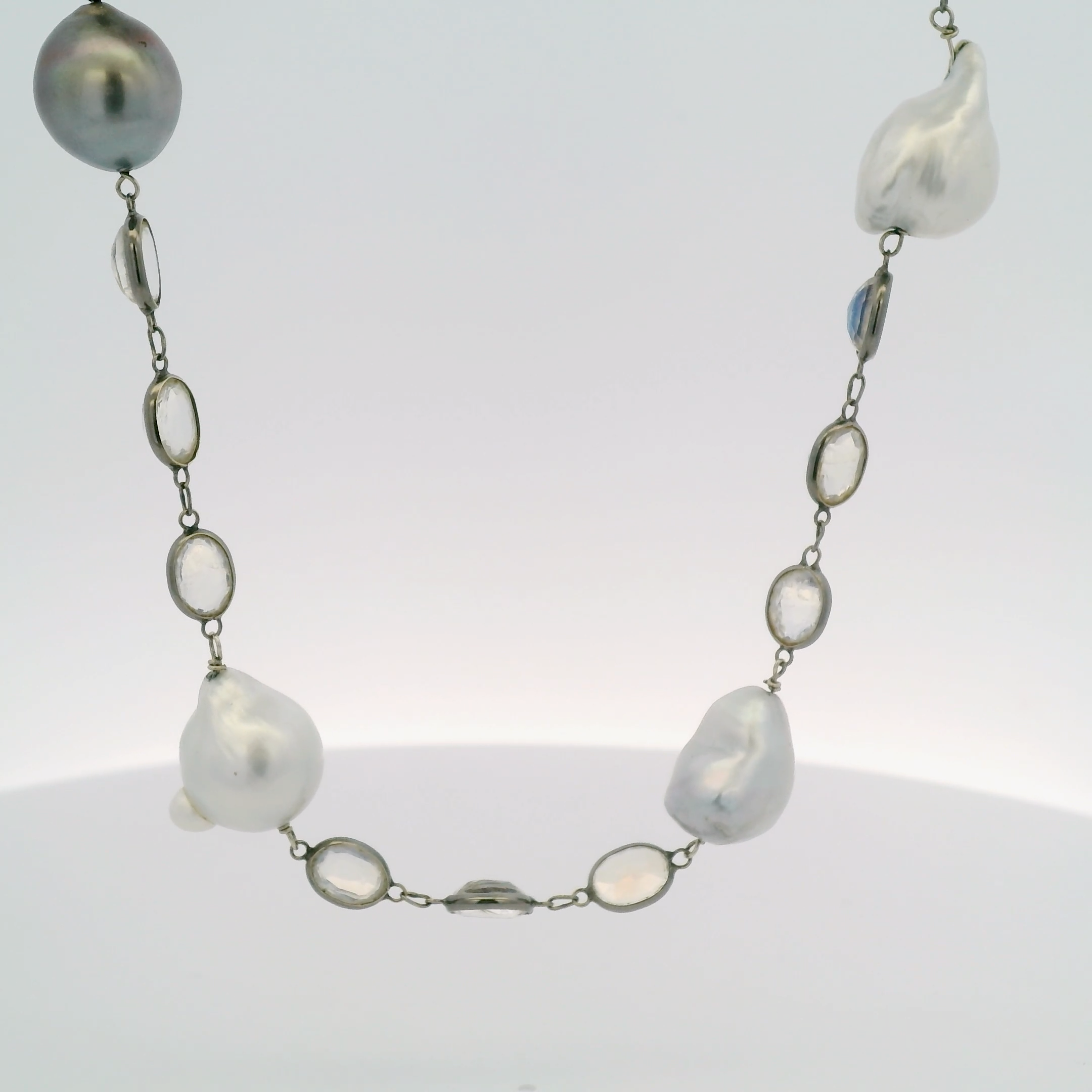 Estate Moonstone and Pearl Necklace