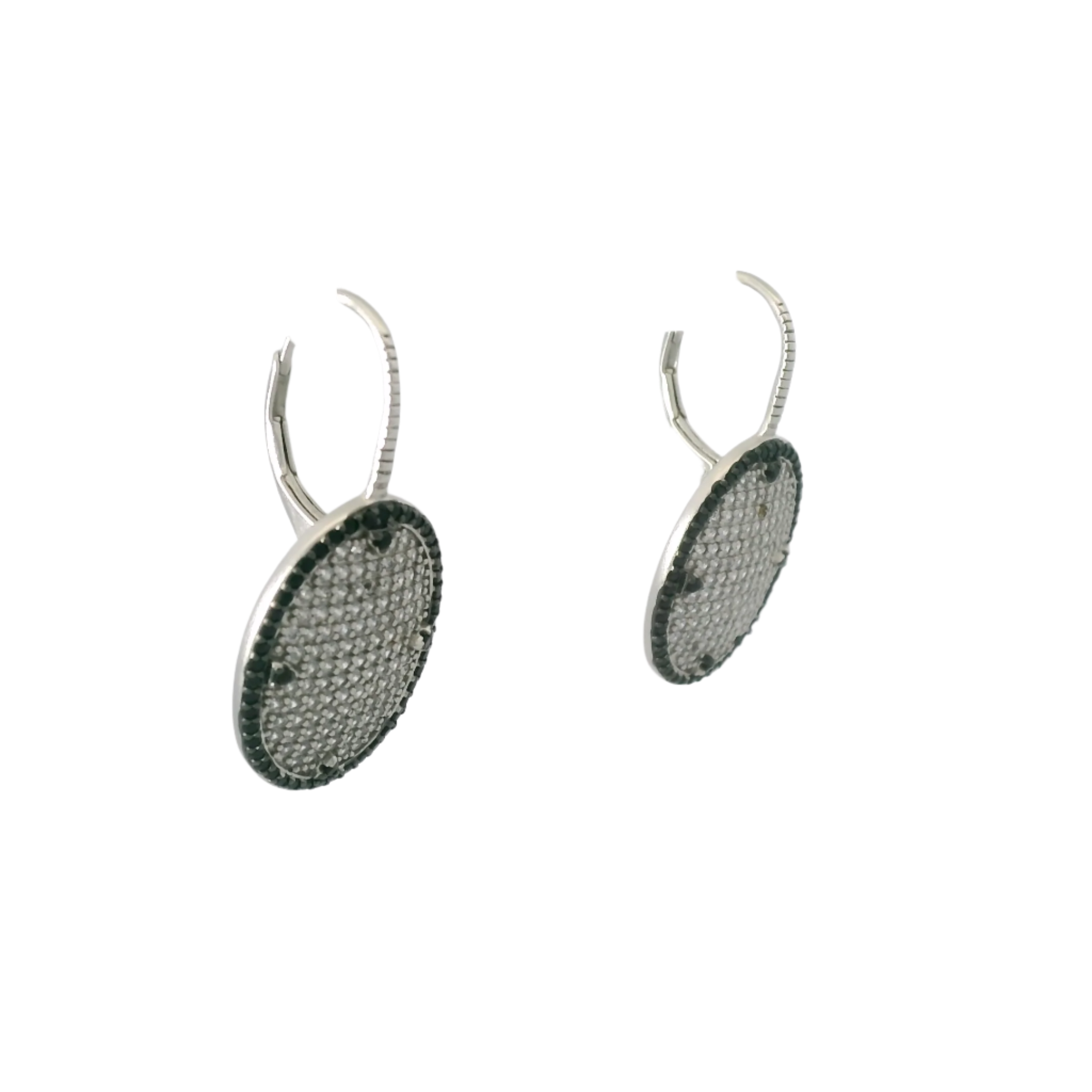 Freida Rothman Industrial Finish Pave Lever Back Earrings
