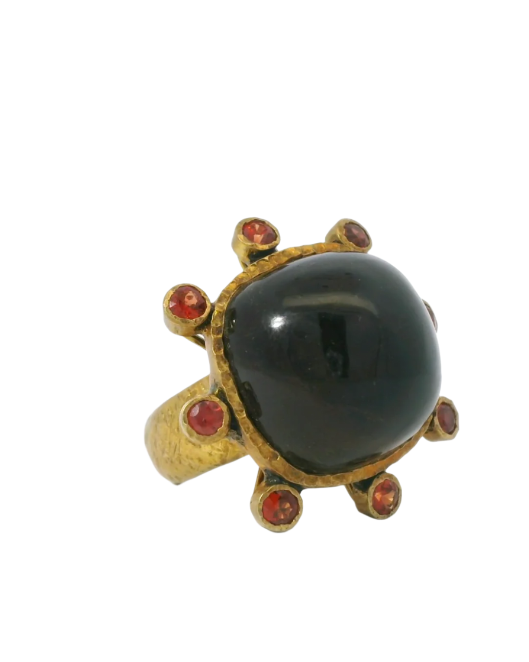 Smokey Quartz Orange Sapphire Vermeil Ring