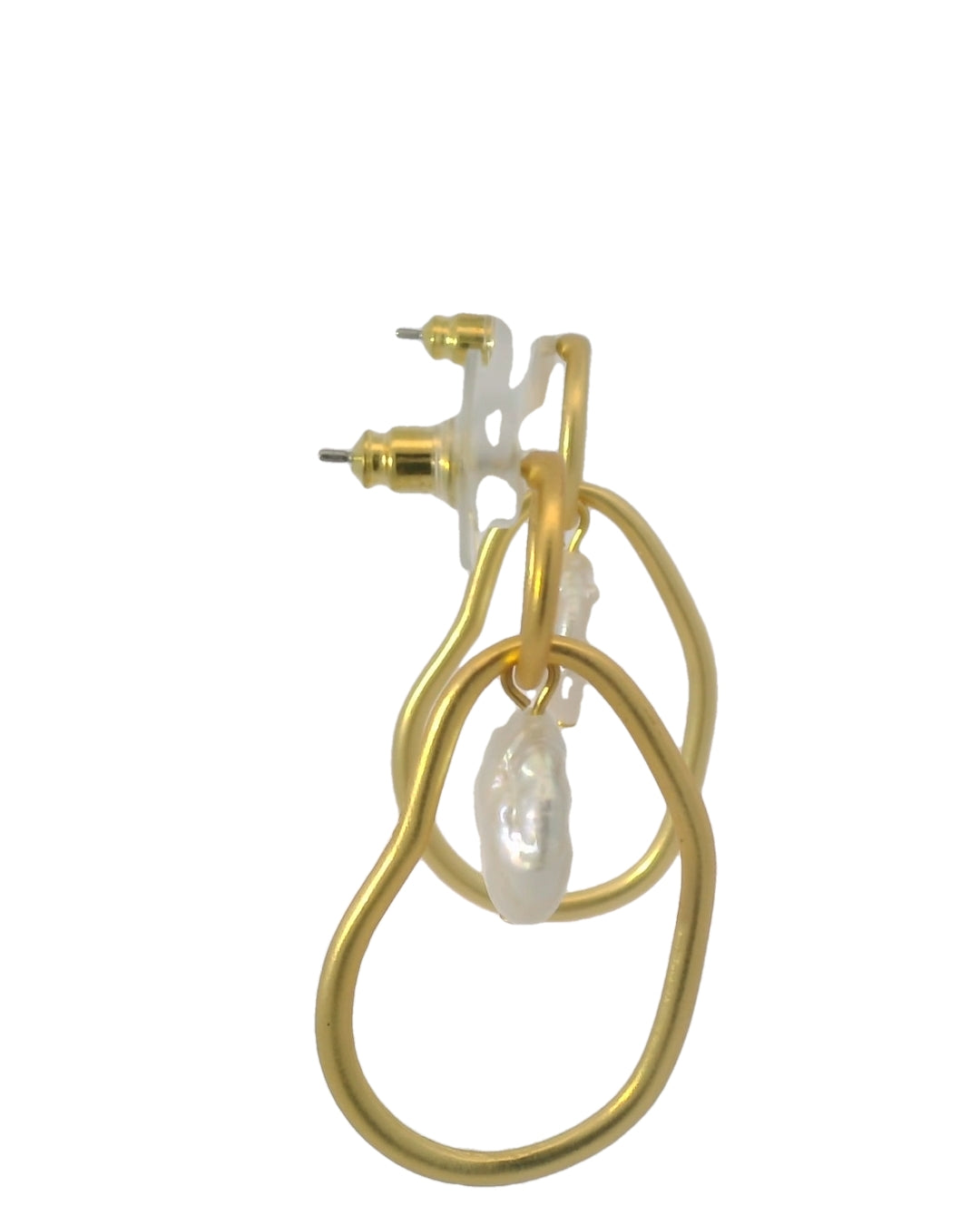Peyton William Jewelry Modern Pearl Matte Drop Earring