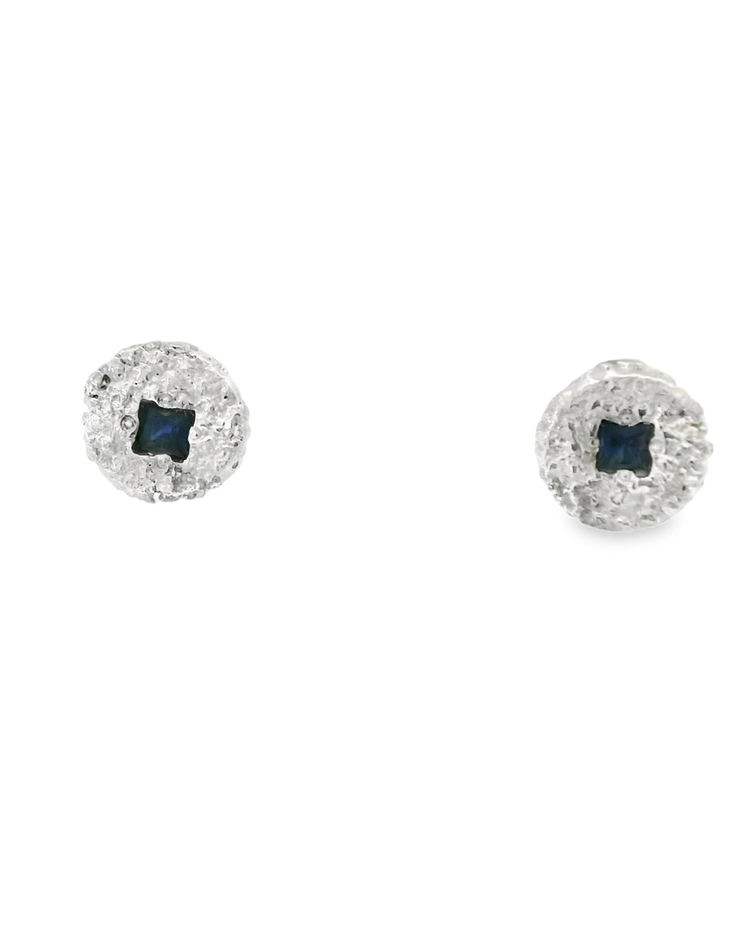 Sterling Silver Sapphire Center Stud Earrings