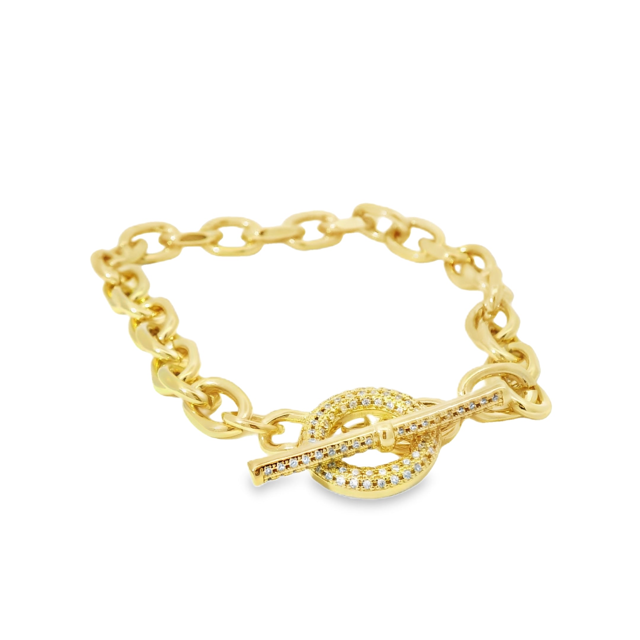 Peyton William Folly Link Chain with Pave Toggle Clasp