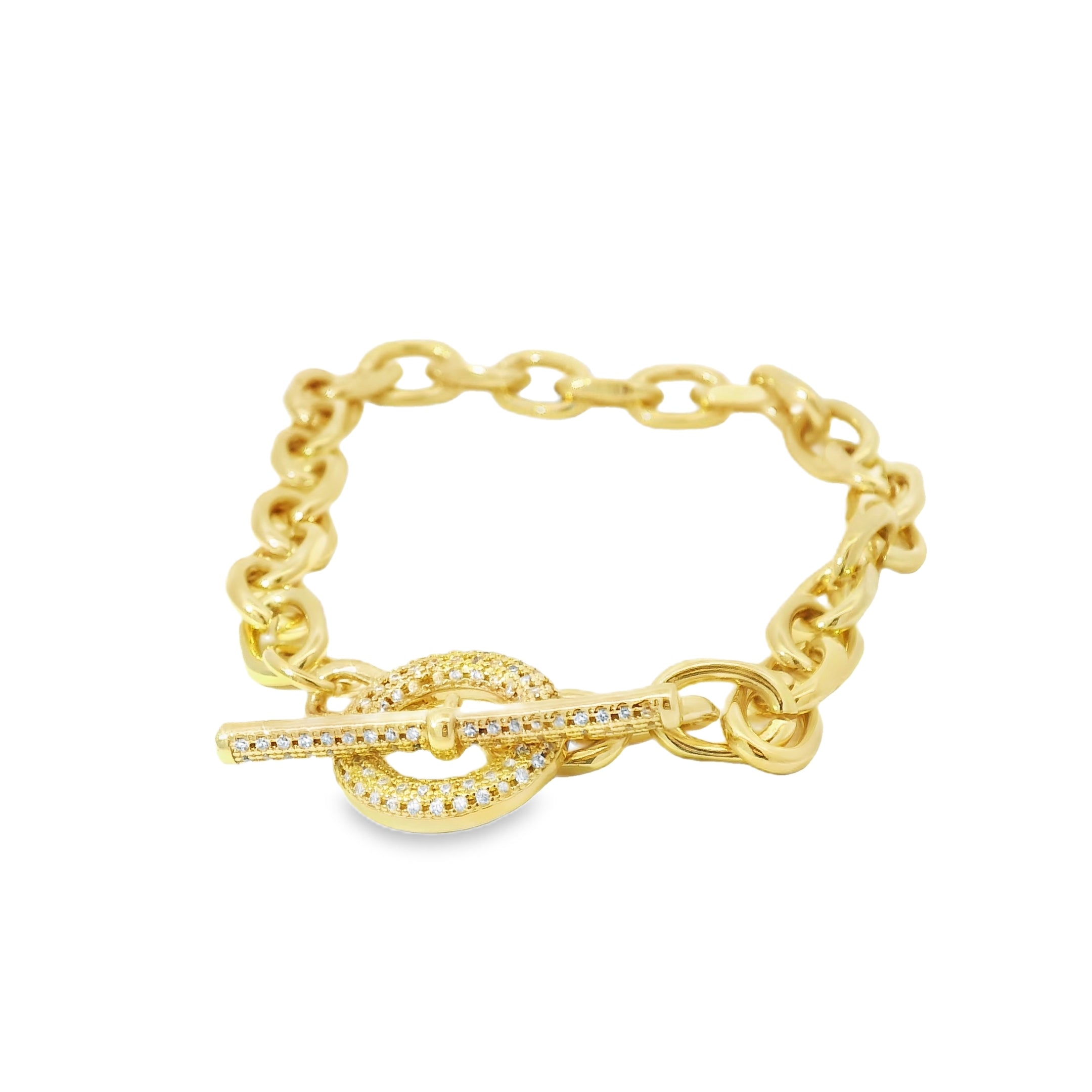 Peyton William Folly Link Chain with Pave Toggle Clasp