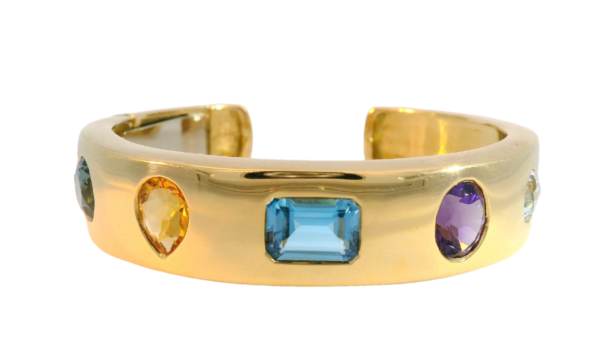 18kt Geometric Gem Cuff