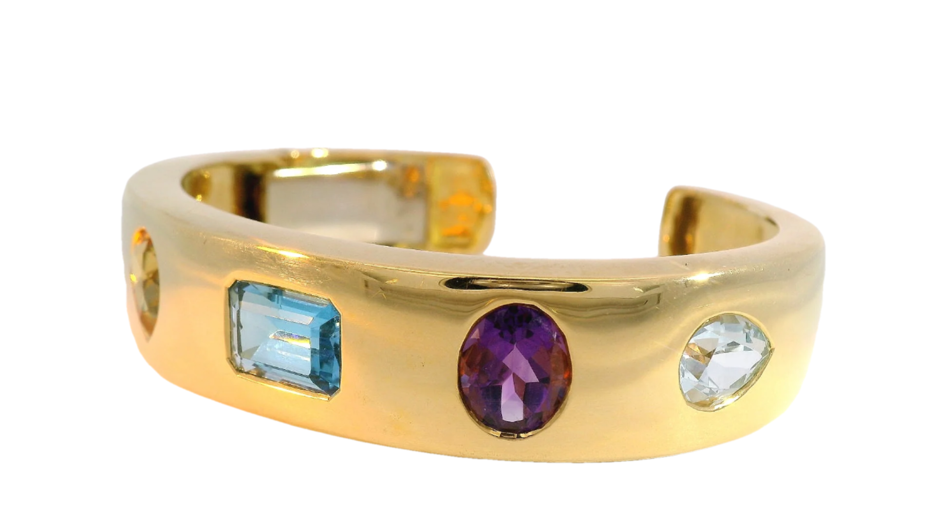 18kt Geometric Gem Cuff