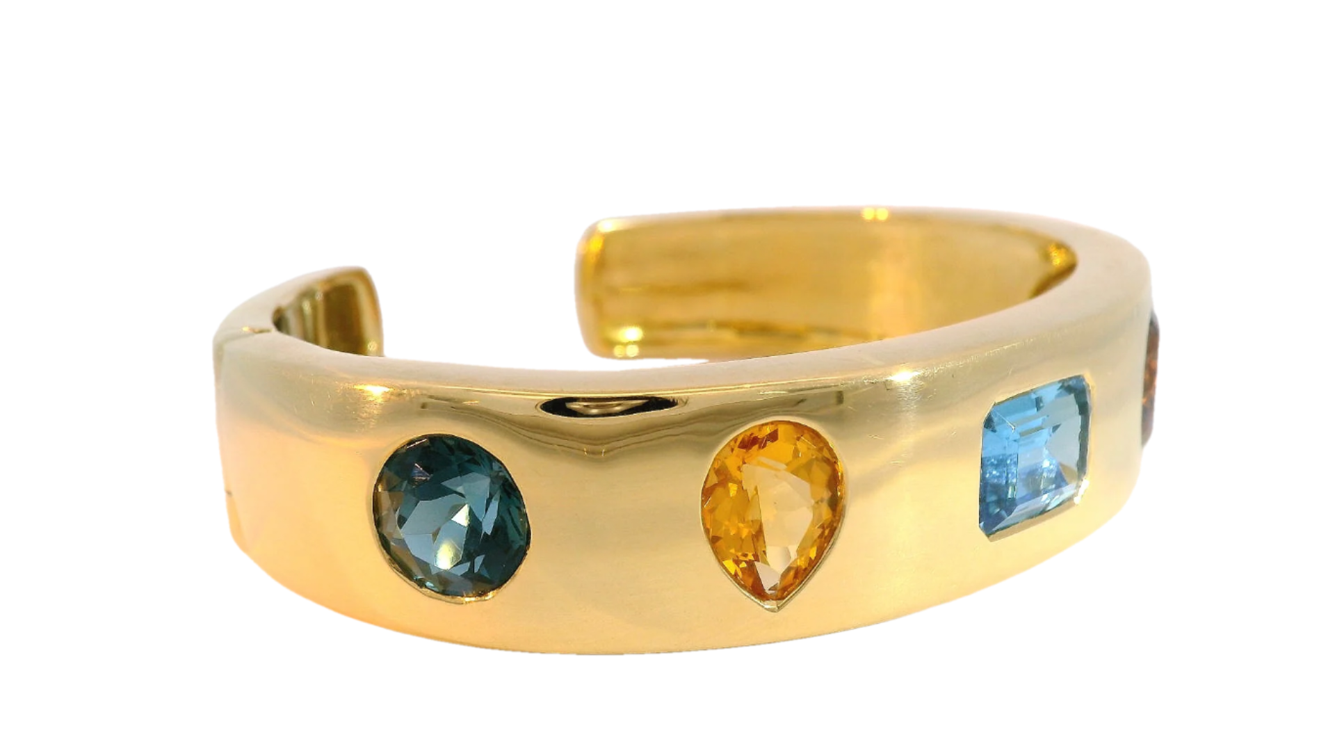 18kt Geometric Gem Cuff
