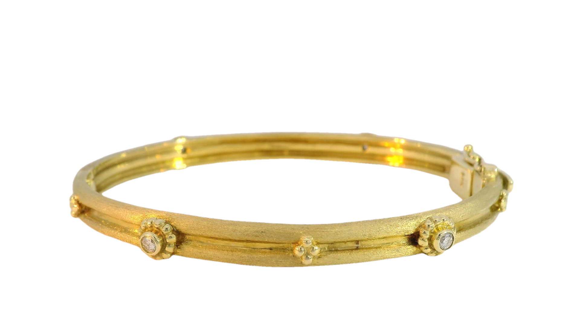 14kt Floral Diamond Bangle