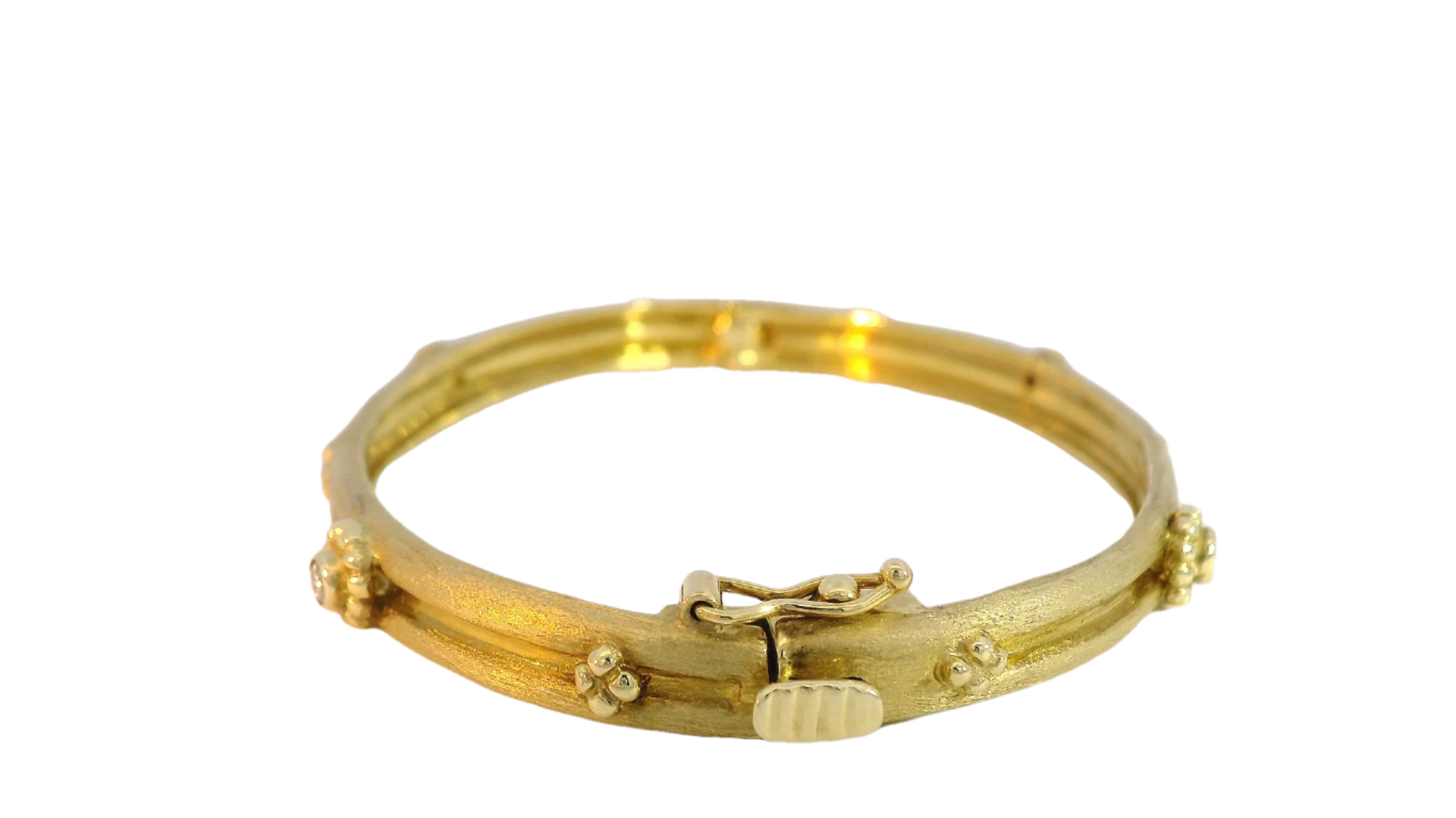14kt Floral Diamond Bangle