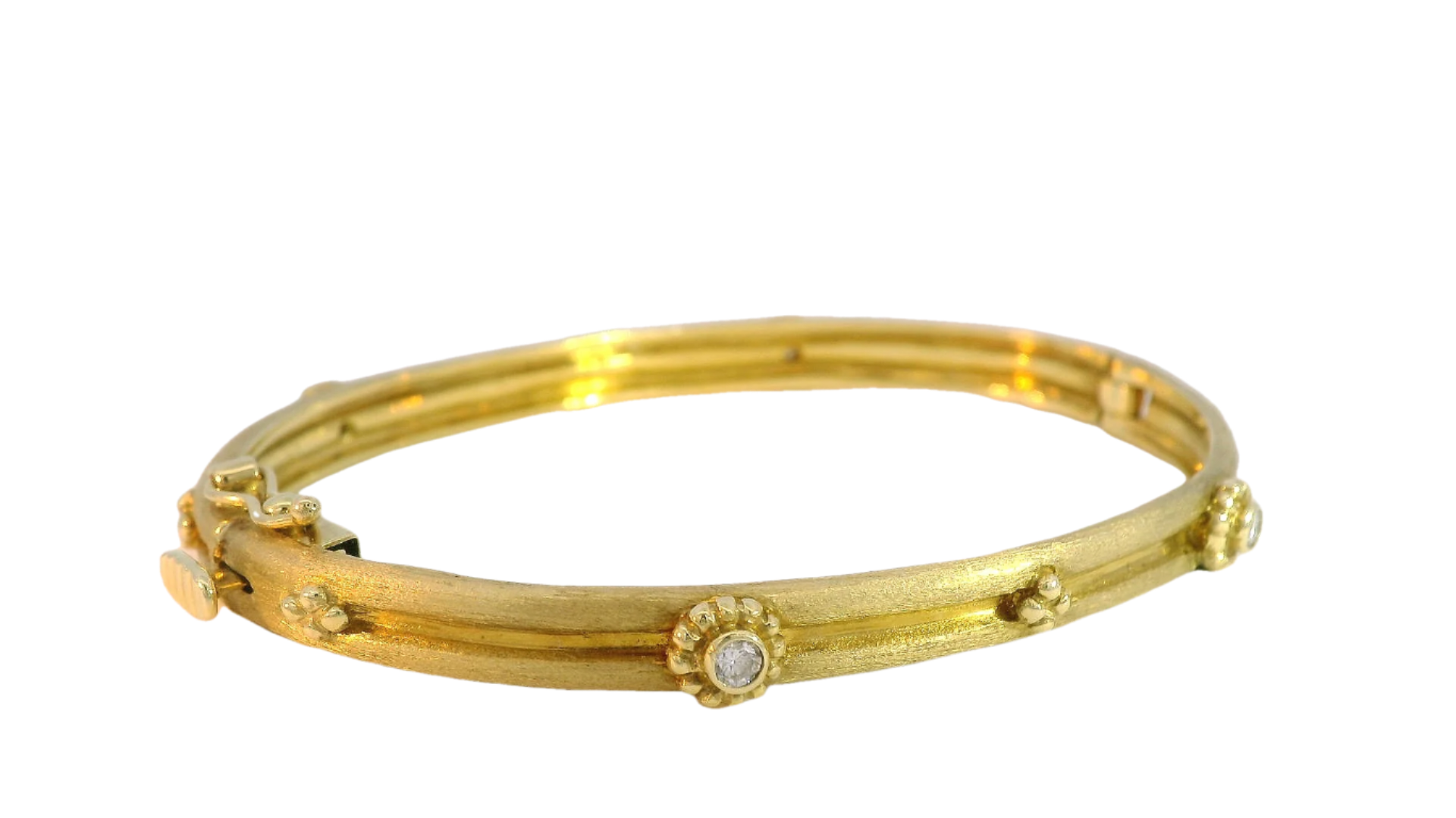 14kt Floral Diamond Bangle