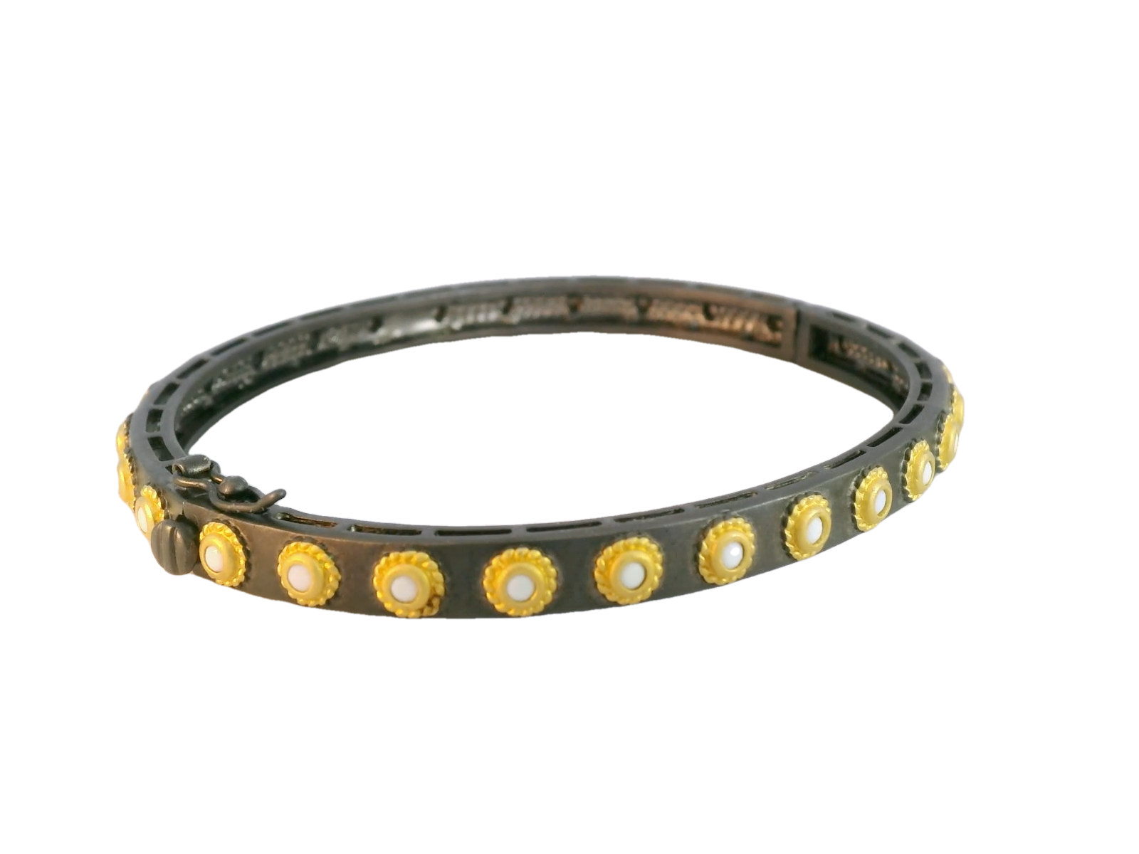 Freida Rothman Studded Eternity MOP Hinge Bangle