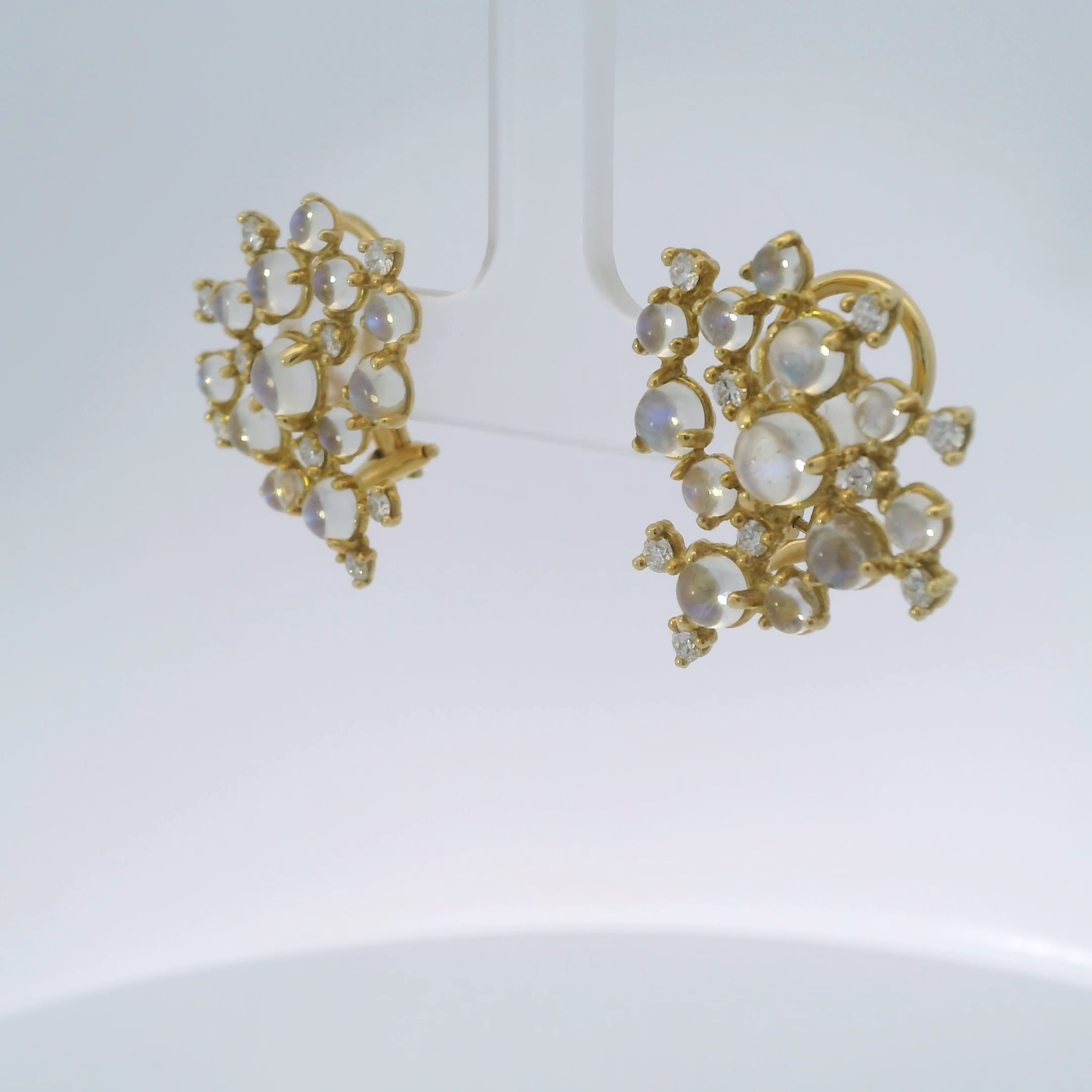 Mazza 18kt Moonstone Cluster Earrings