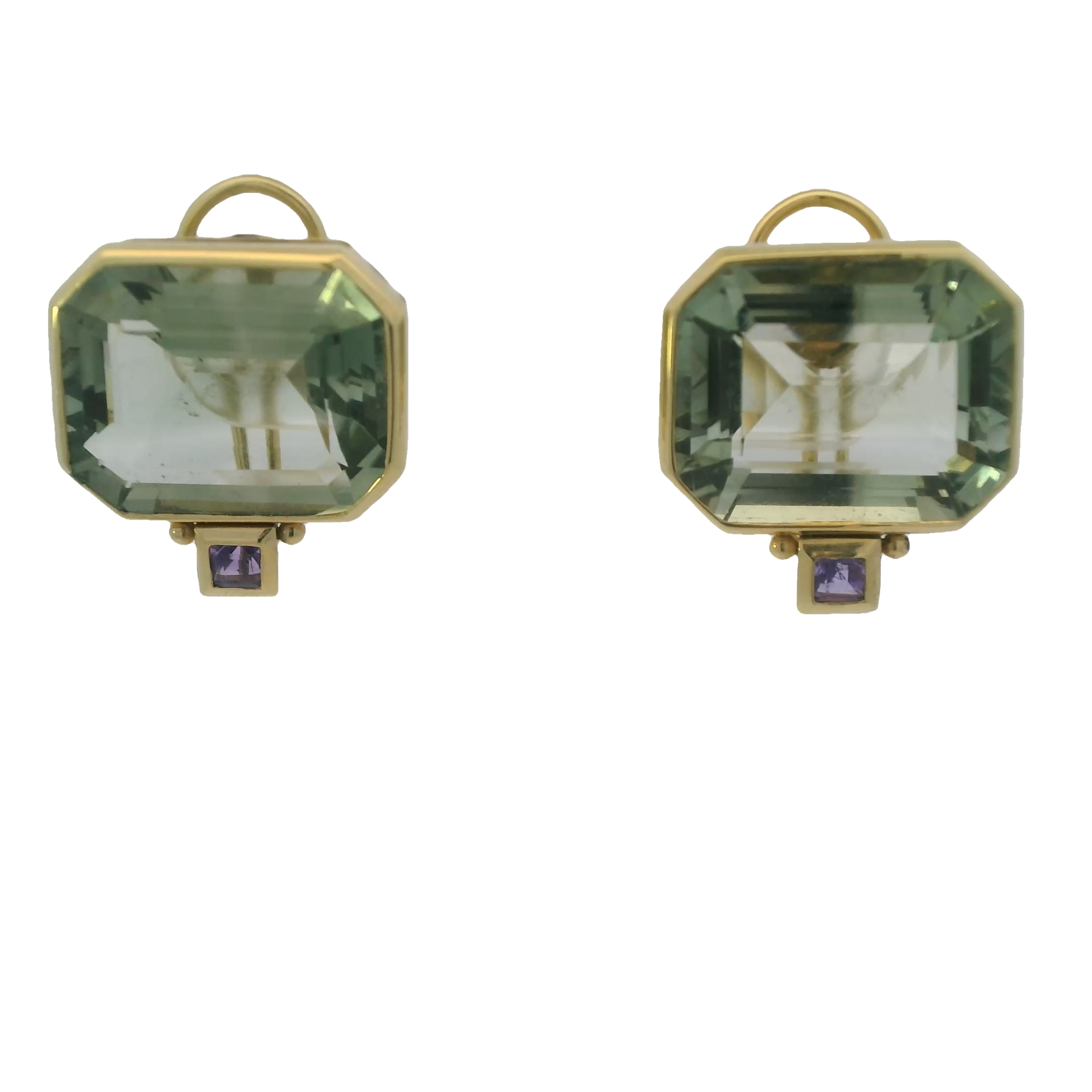 Mazza Green and Purple Amethyst Earring