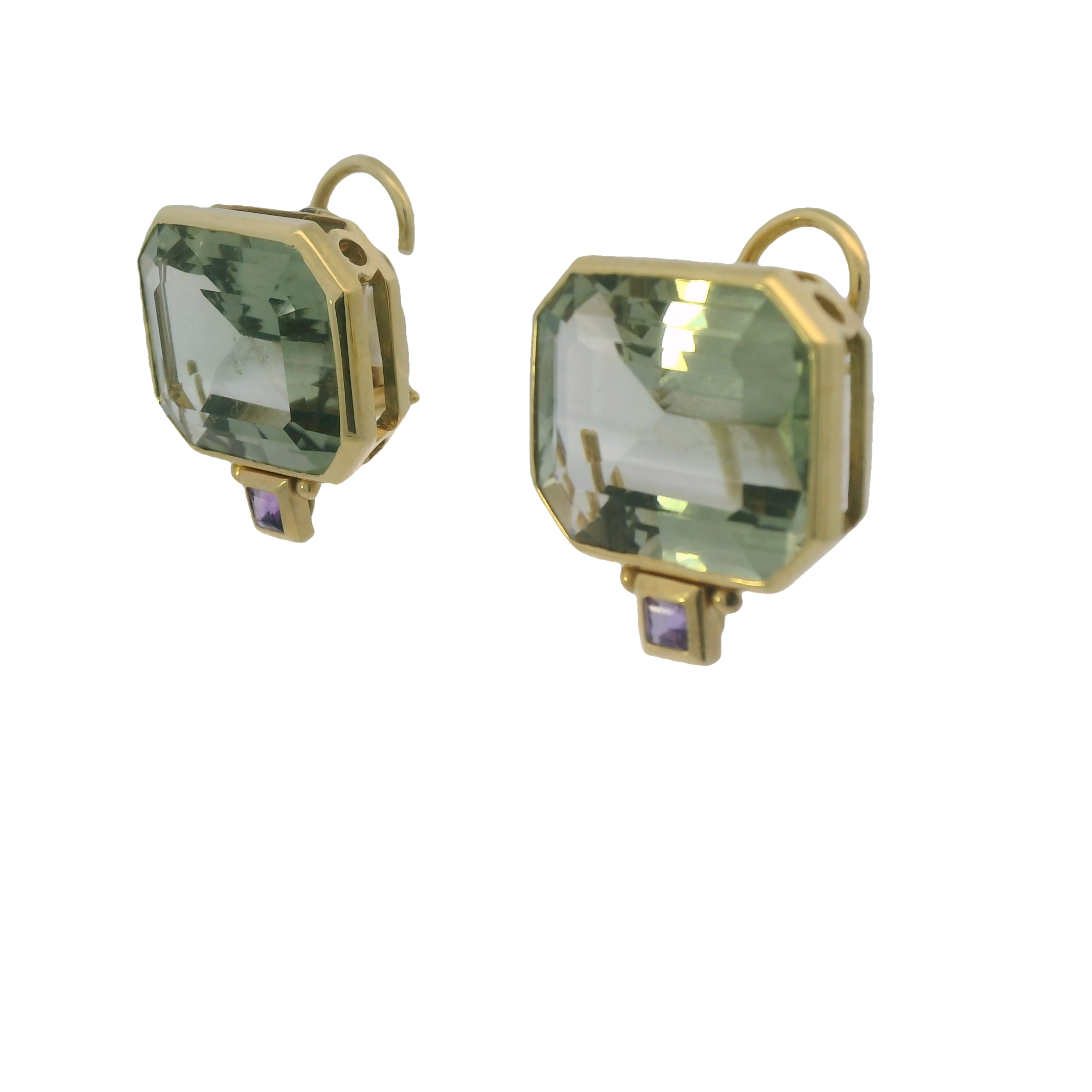 Mazza Green and Purple Amethyst Earring