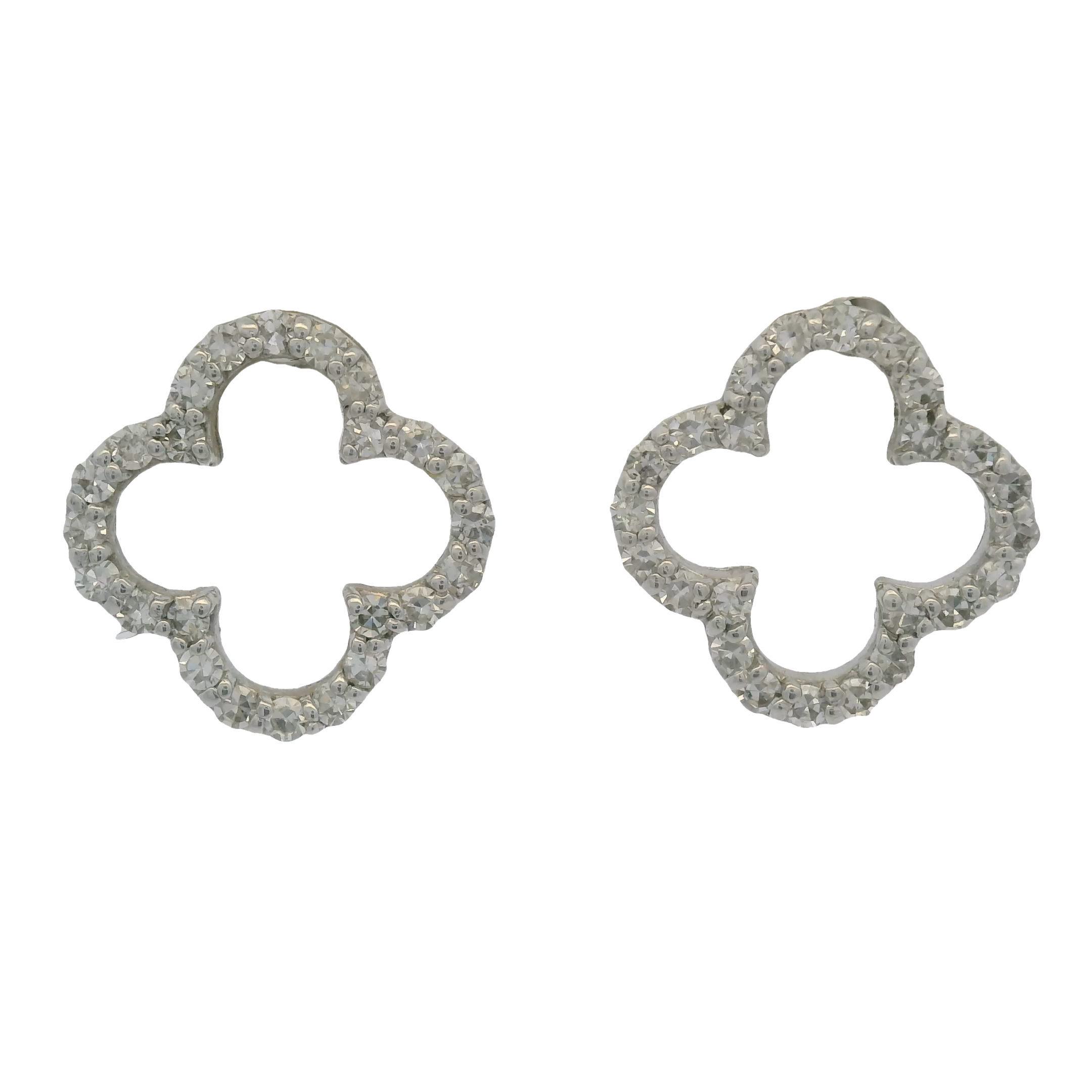 14kt Clover Diamond Earring