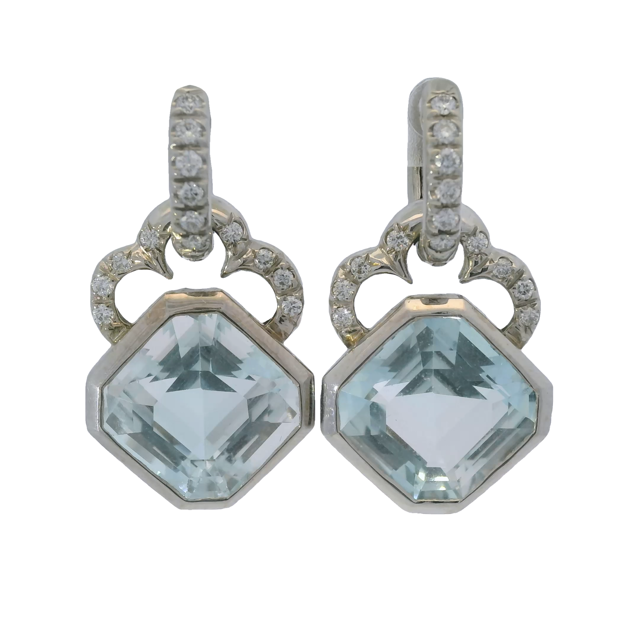 Mazza 14kt Blue Topaz and Diamond Earrings