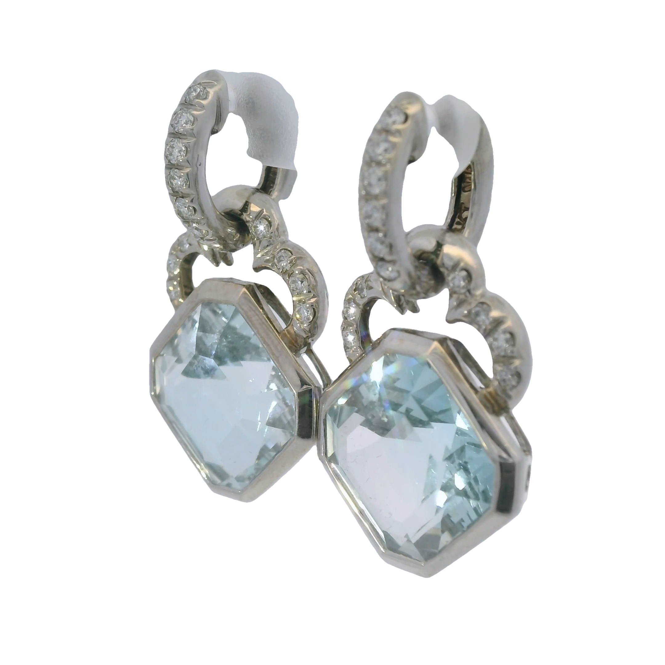 Mazza 14kt Blue Topaz and Diamond Earrings