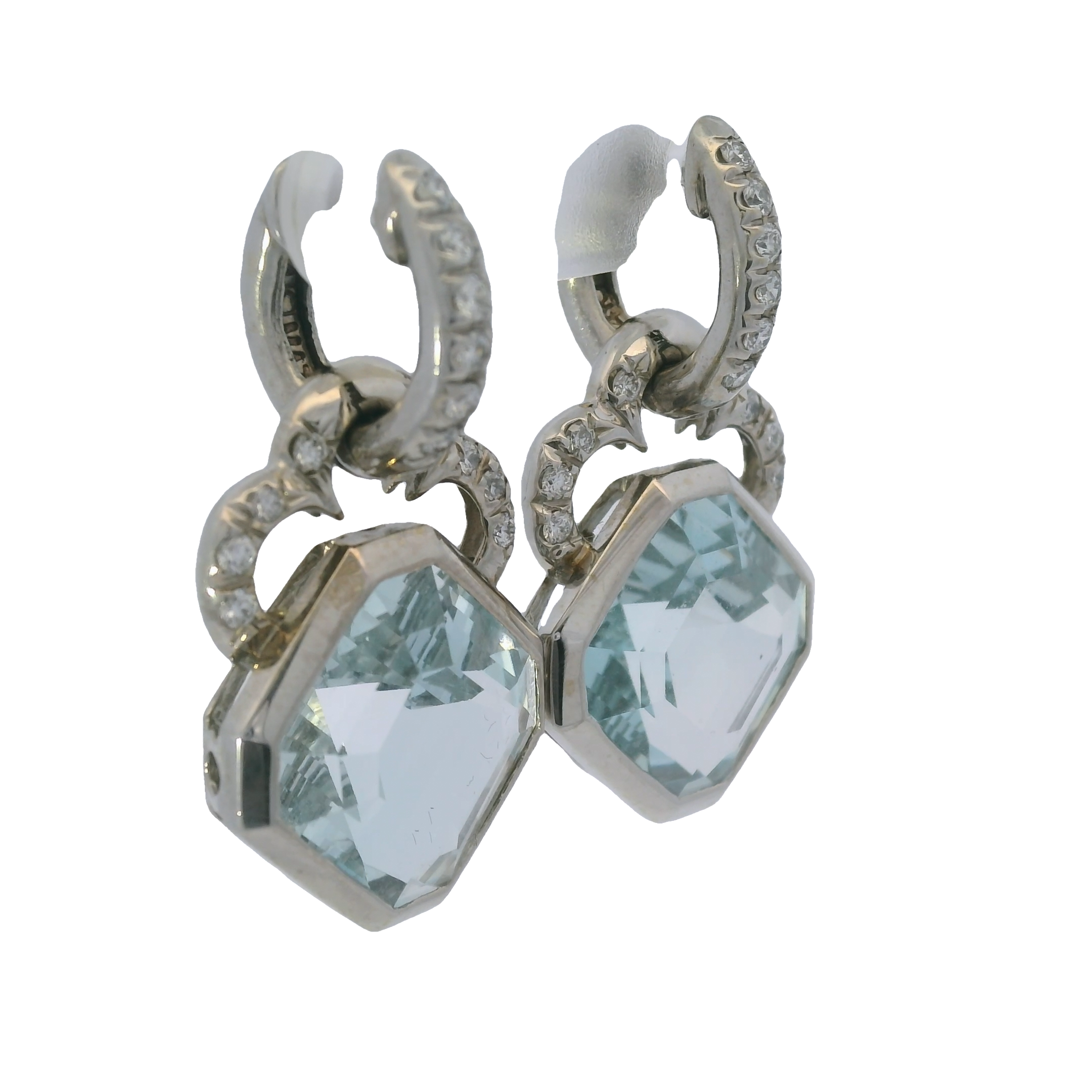 Mazza 14kt Blue Topaz and Diamond Earrings