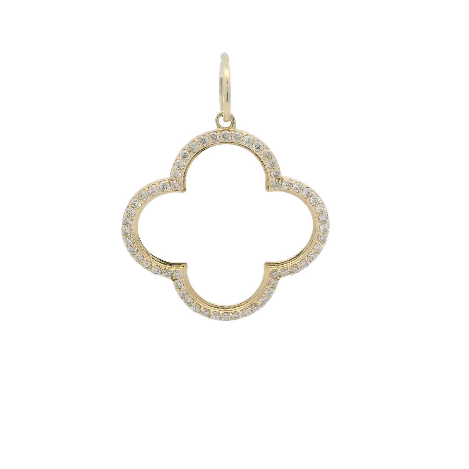14kt Yellow Gold Diamond Clover Charm